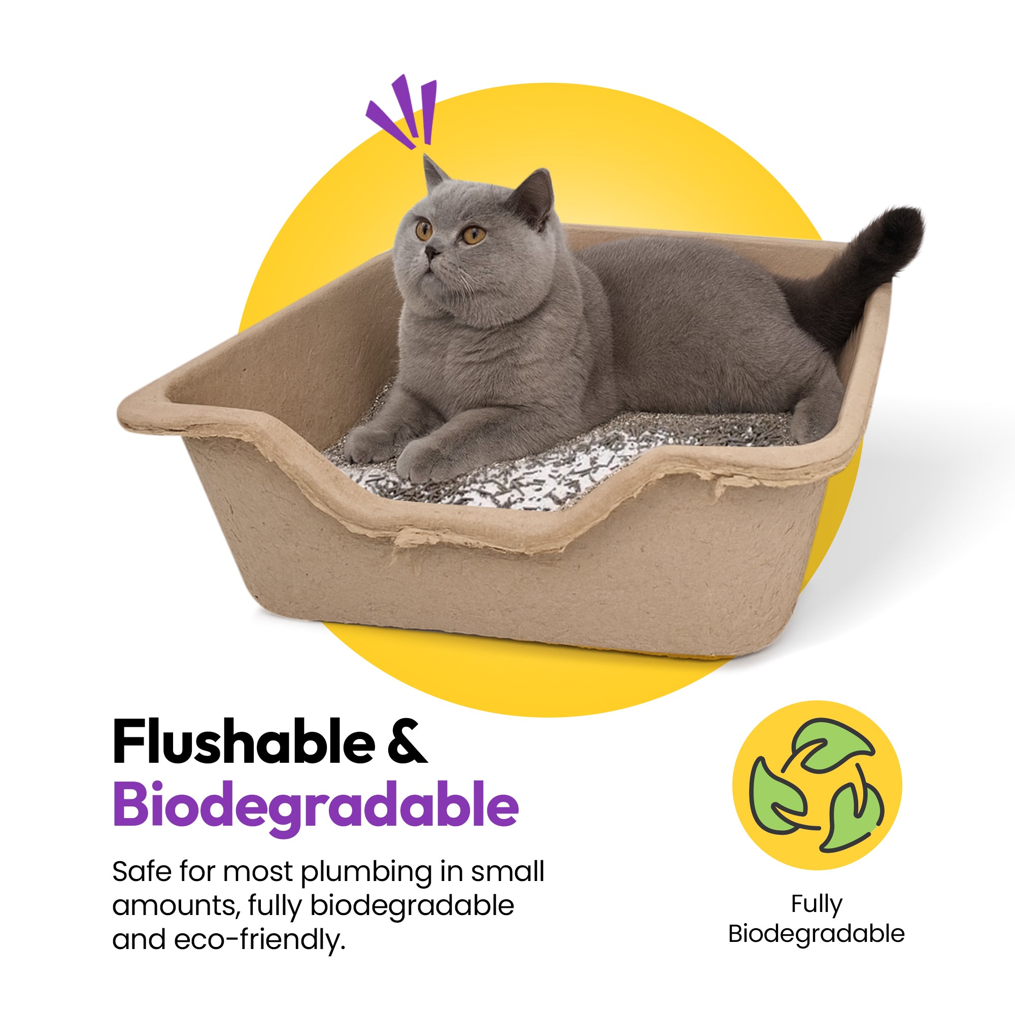 Recycled Green Tea Cat Litter – Natural Flushable Cassava & Tofu Formula – Eco-Friendly, Odor-Control, Vet Approved