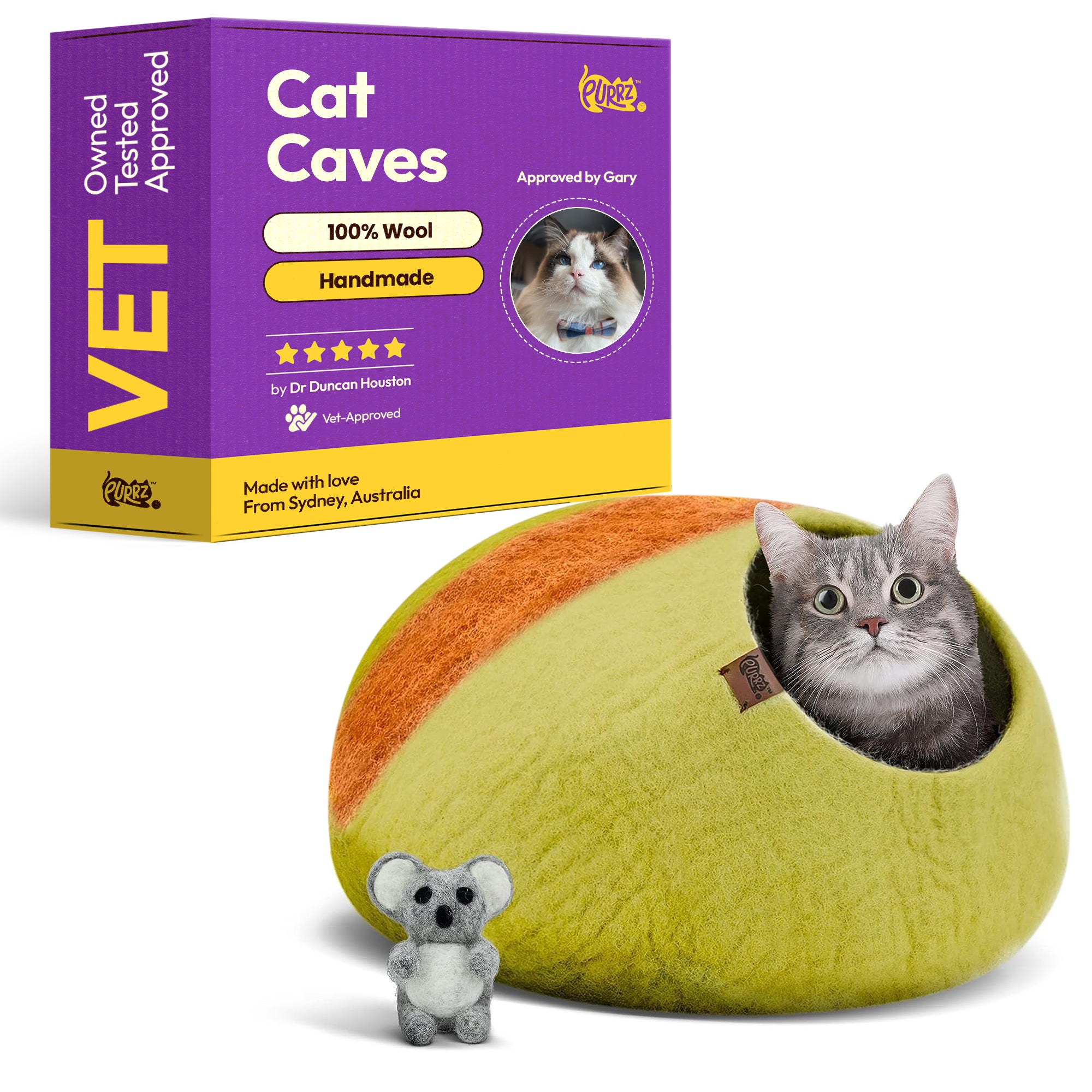 Handmade Merino Wool Cat Cave – Cozy, Calming & Hypoallergenic Hideaway for Cats & Small Pets (Gumtree)