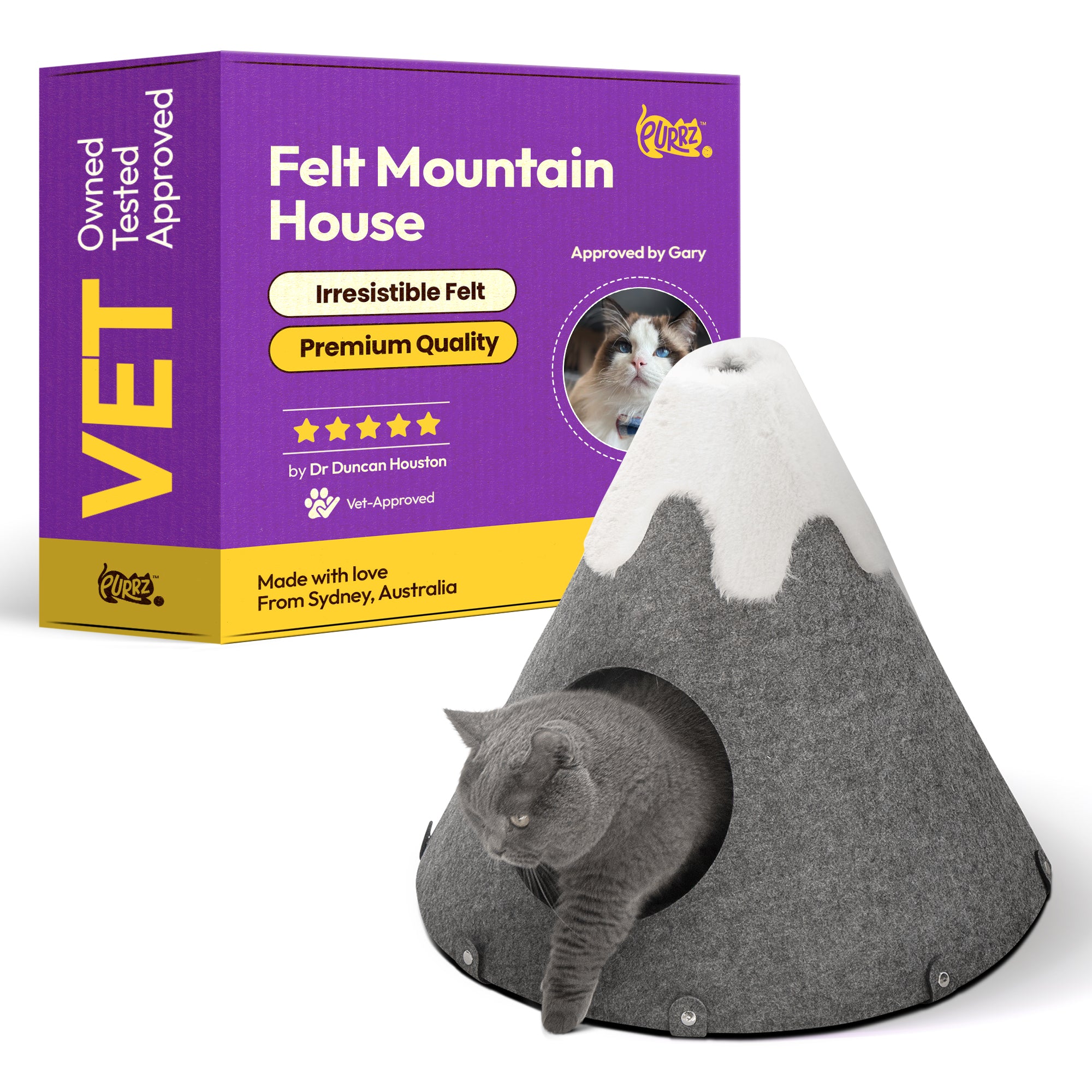 Cat Cave House – Mountain-Inspired Felt Hideaway