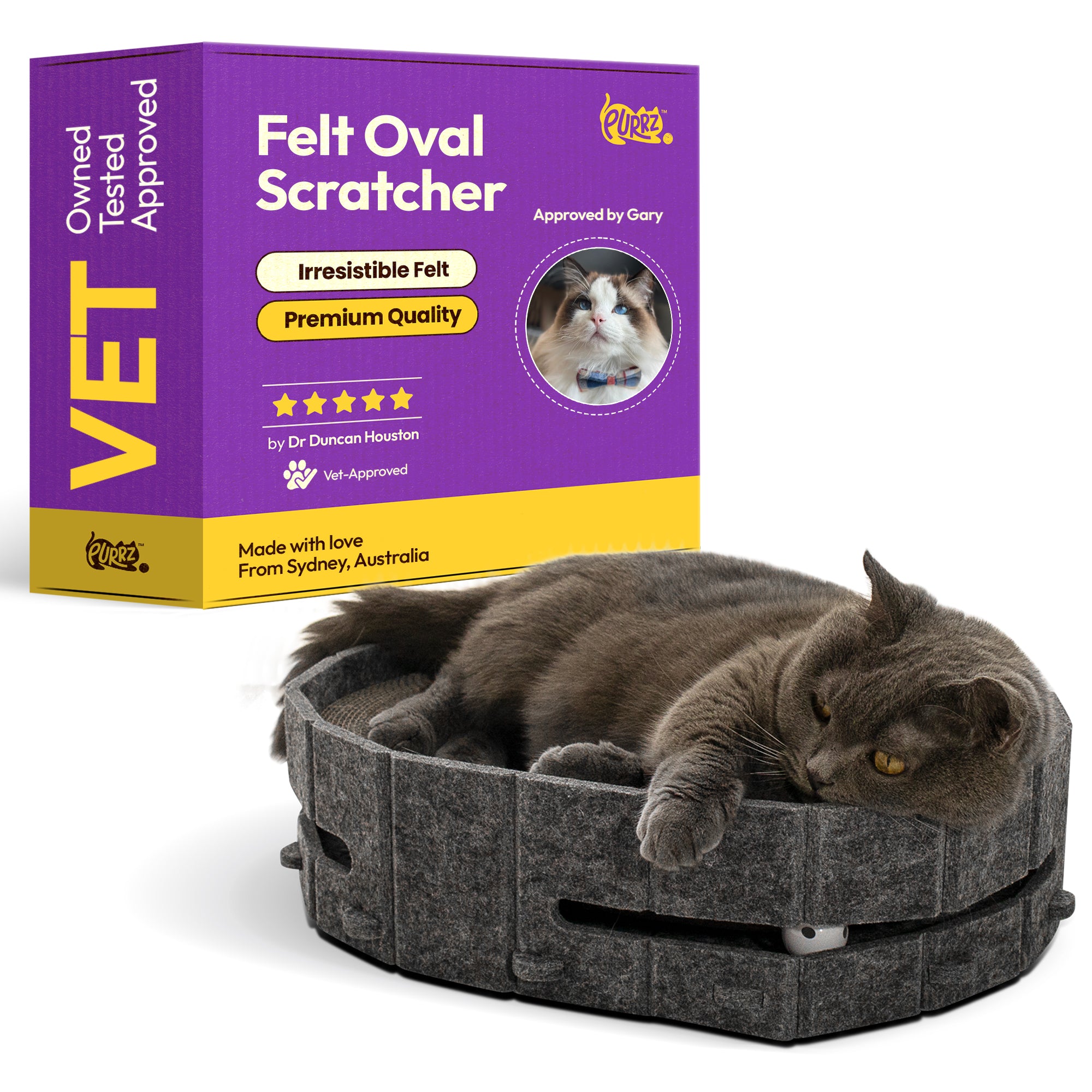 Felt & Cardboard Cat Scratcher – Dual-Layer Durable Pad with Eco-Friendly Cardboard & Felt Base