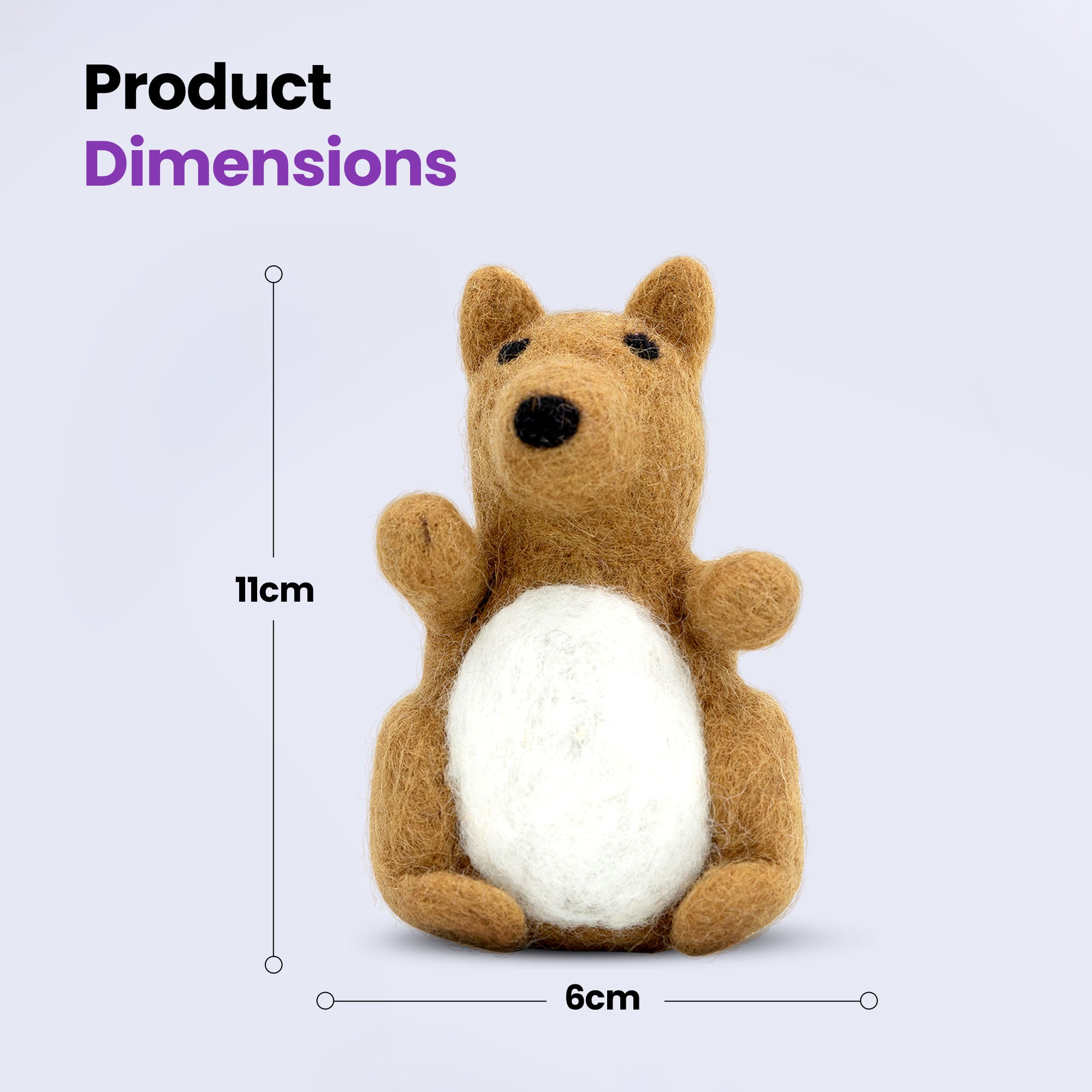 Coup de pied de kangourou en laine mérinos fait main