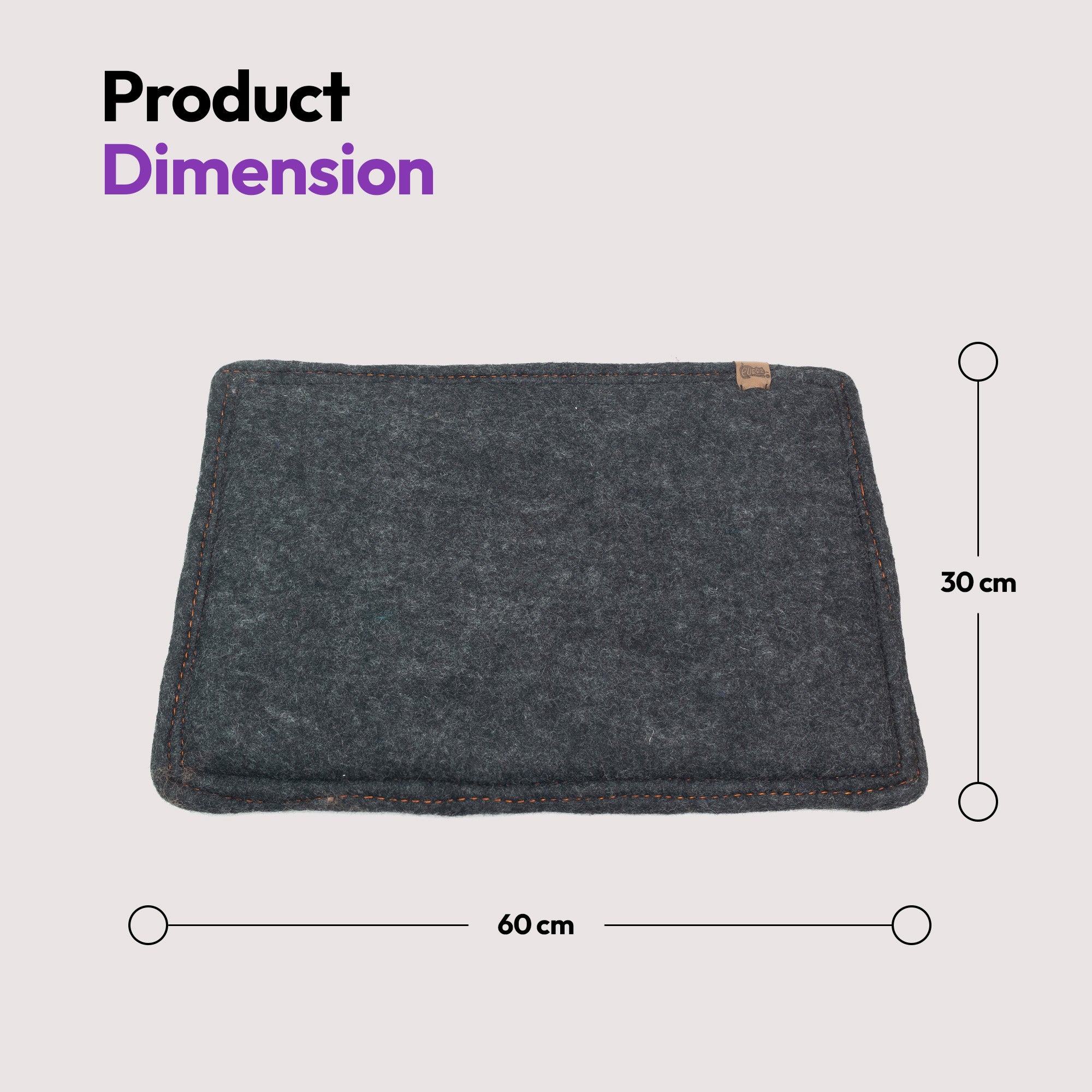 Almohadilla de fieltro de lujo hecha a mano