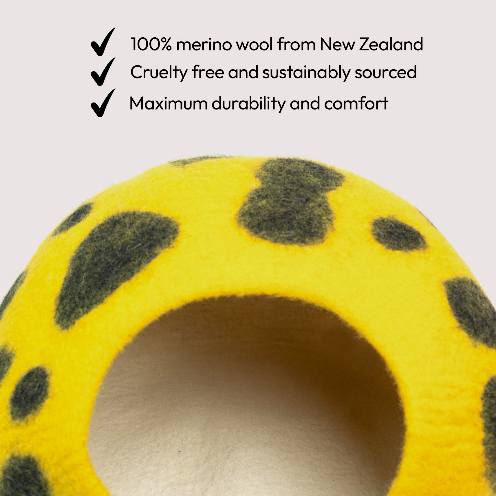 手作りメリノウールの洞窟（ヒョウ柄）