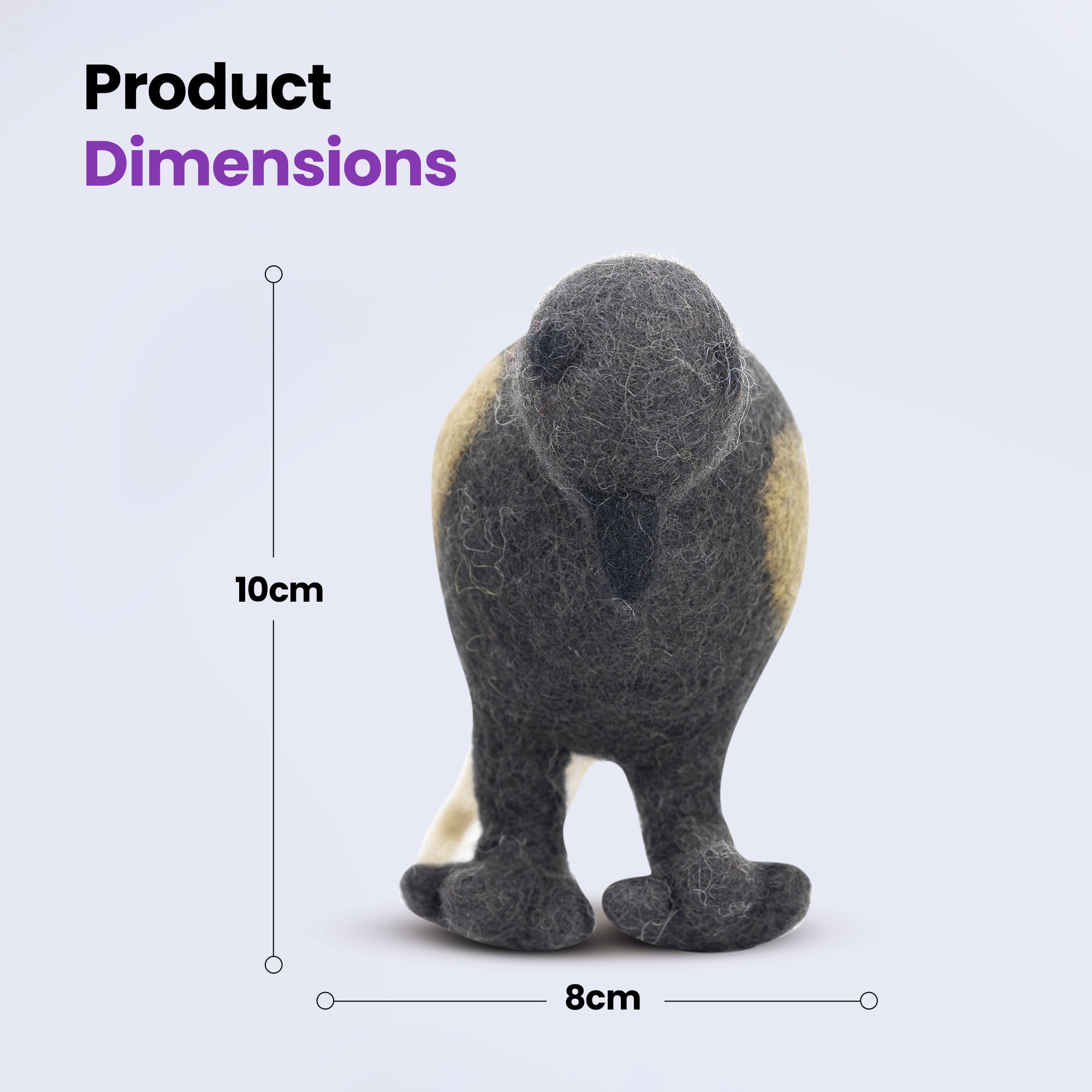 Handgefertigter Merinowoll-Kickball mit Lyrebird-Motiv