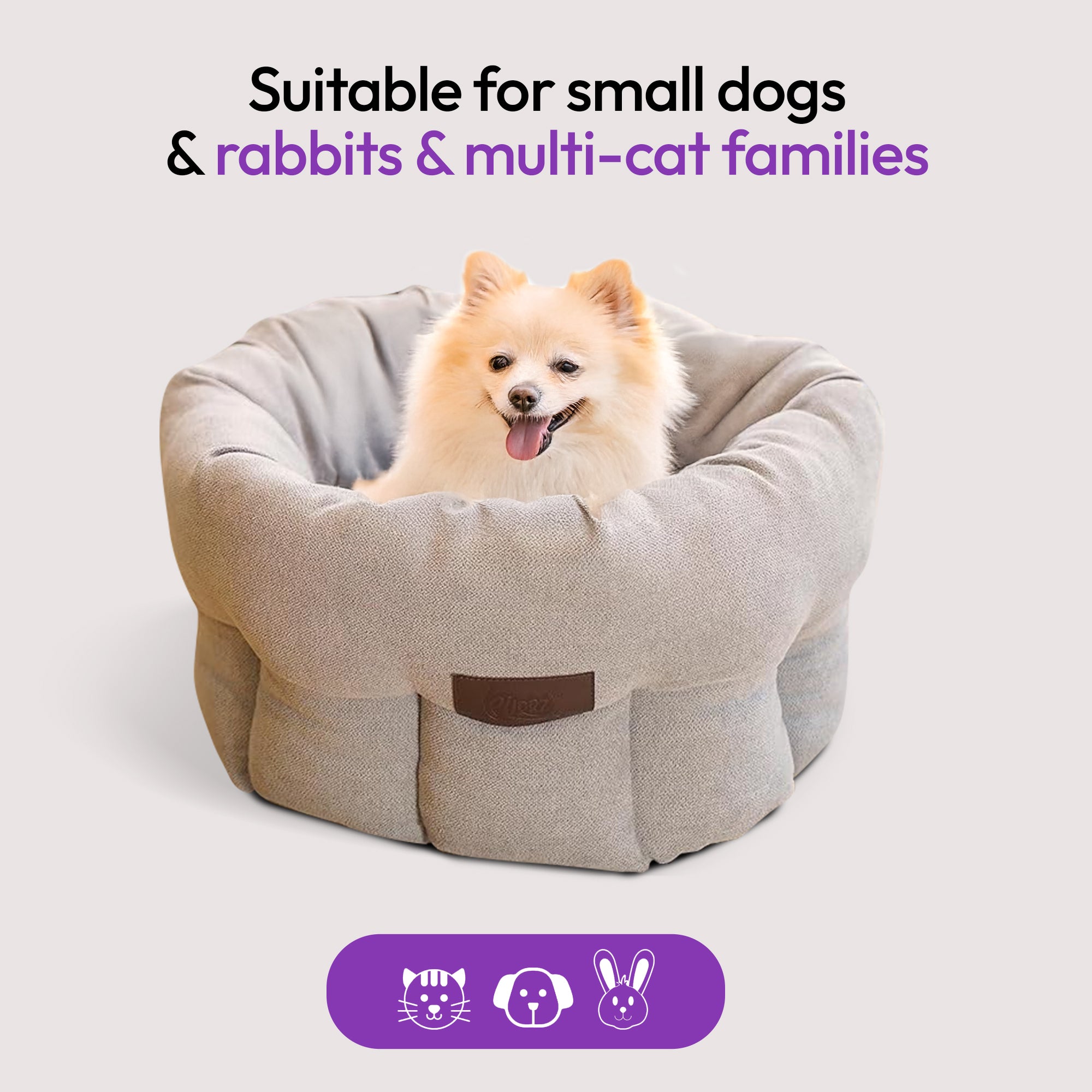 Deluxe Donut Cat Bed – Ultra-Soft, Machine Washable Plush Bed for Cats – Vet-Designed for Maximum Comfort & Relaxation – Non-Slip Base, Safe & Durable - (Grey Smoke)