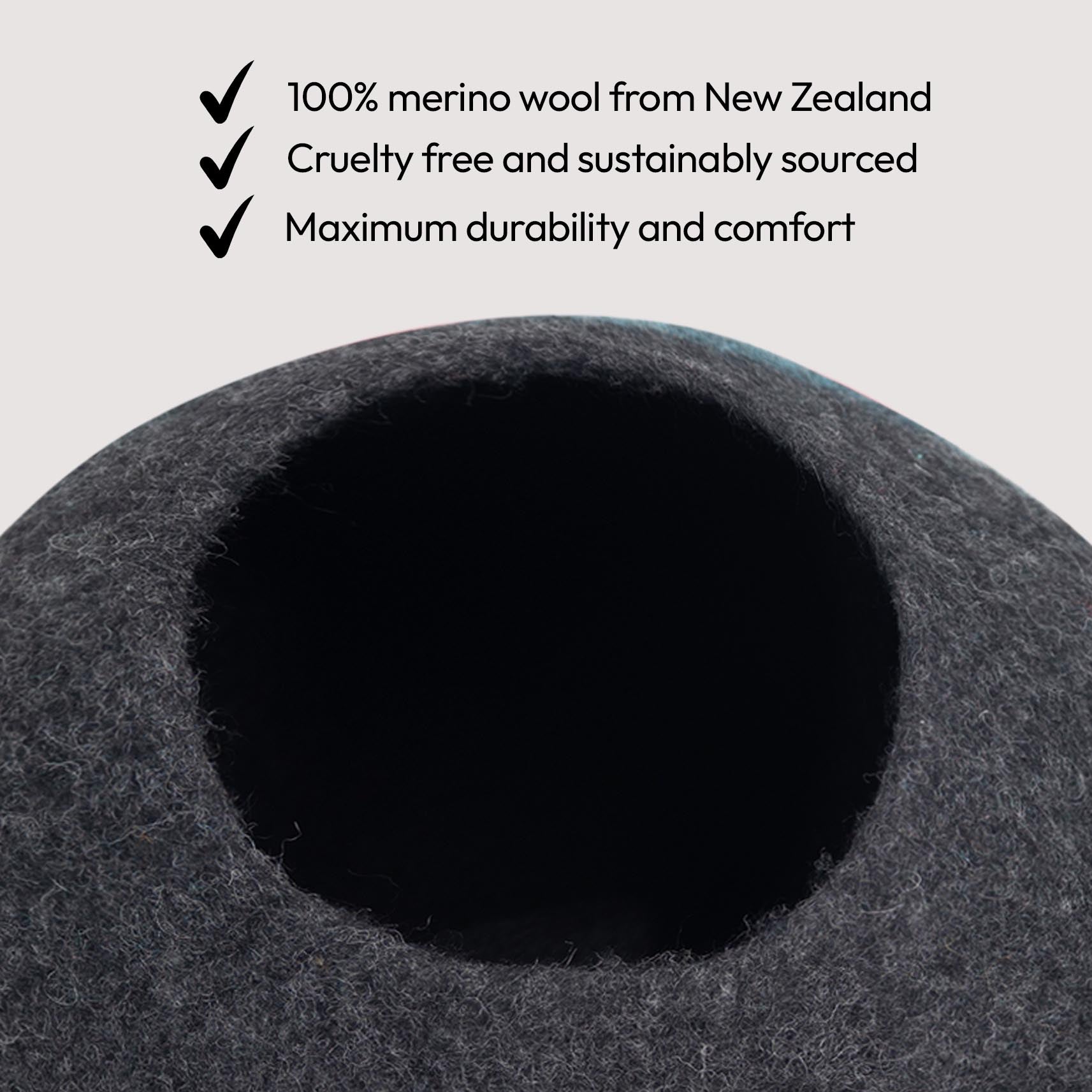 手作りメリノ羊毛の洞窟（エミュー）