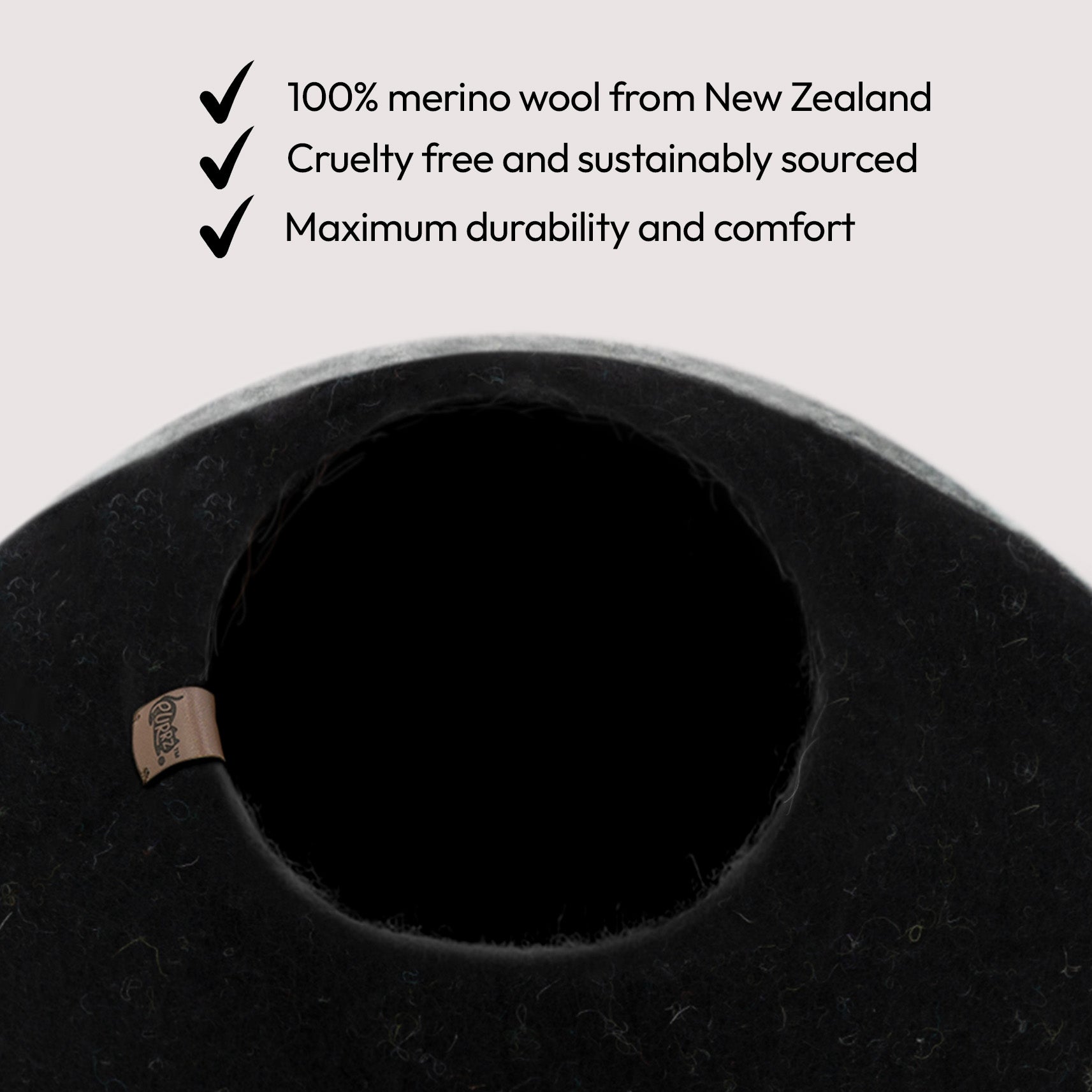 手作りメリノ羊毛の洞窟（タスマニアデビル）