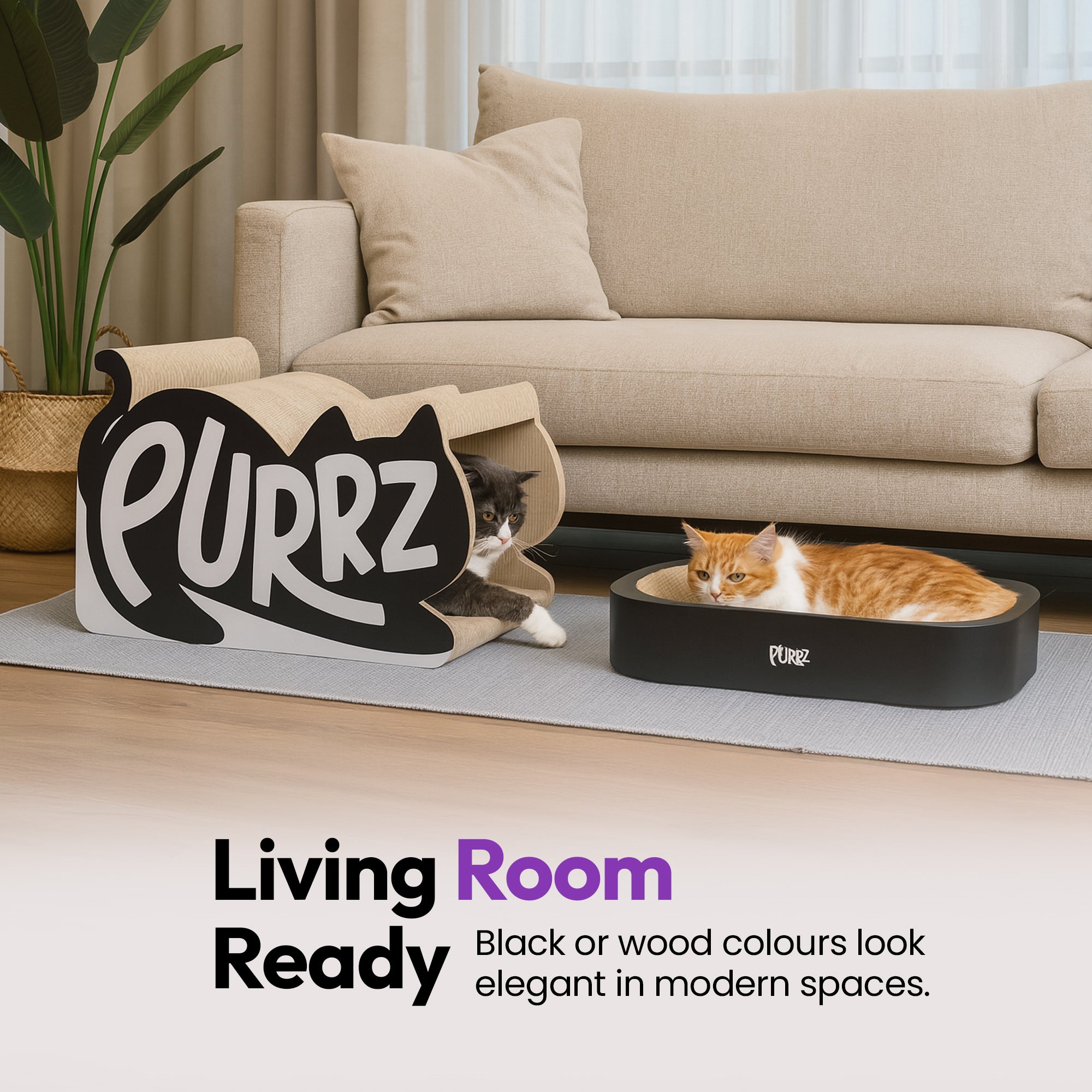 Túnel gigante para gatos, rascador con descanso y juego de bolas de lana