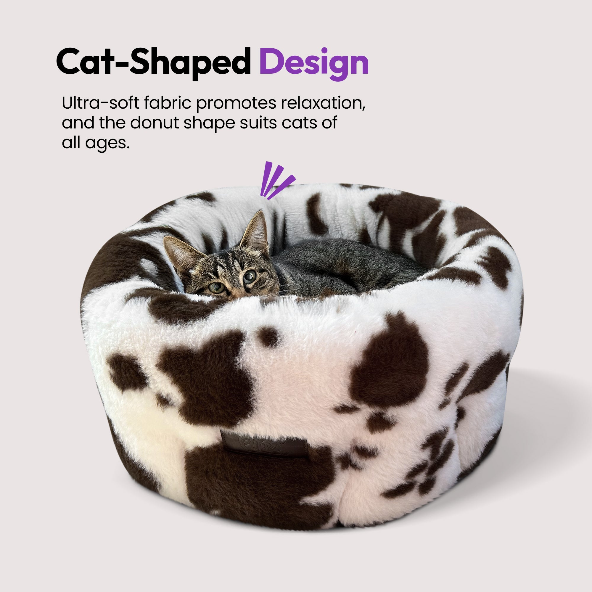 Washable Deluxe Cat Bed (Dairy Cow)