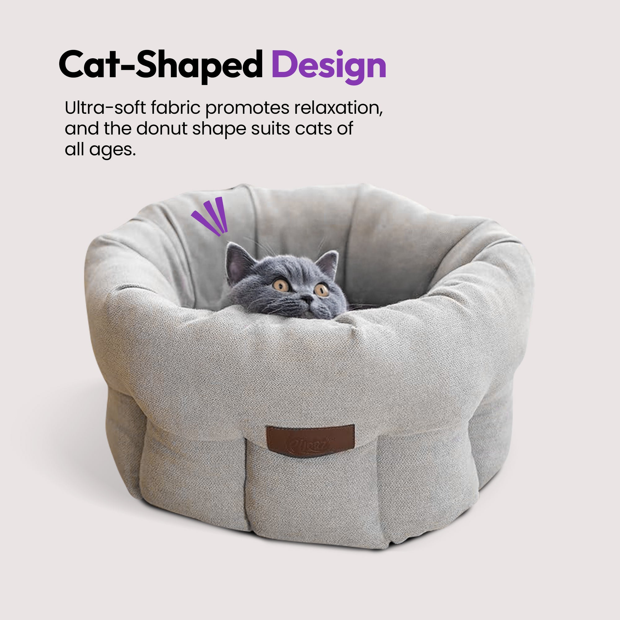 Washable Deluxe Cat Bed (Smoke Grey)