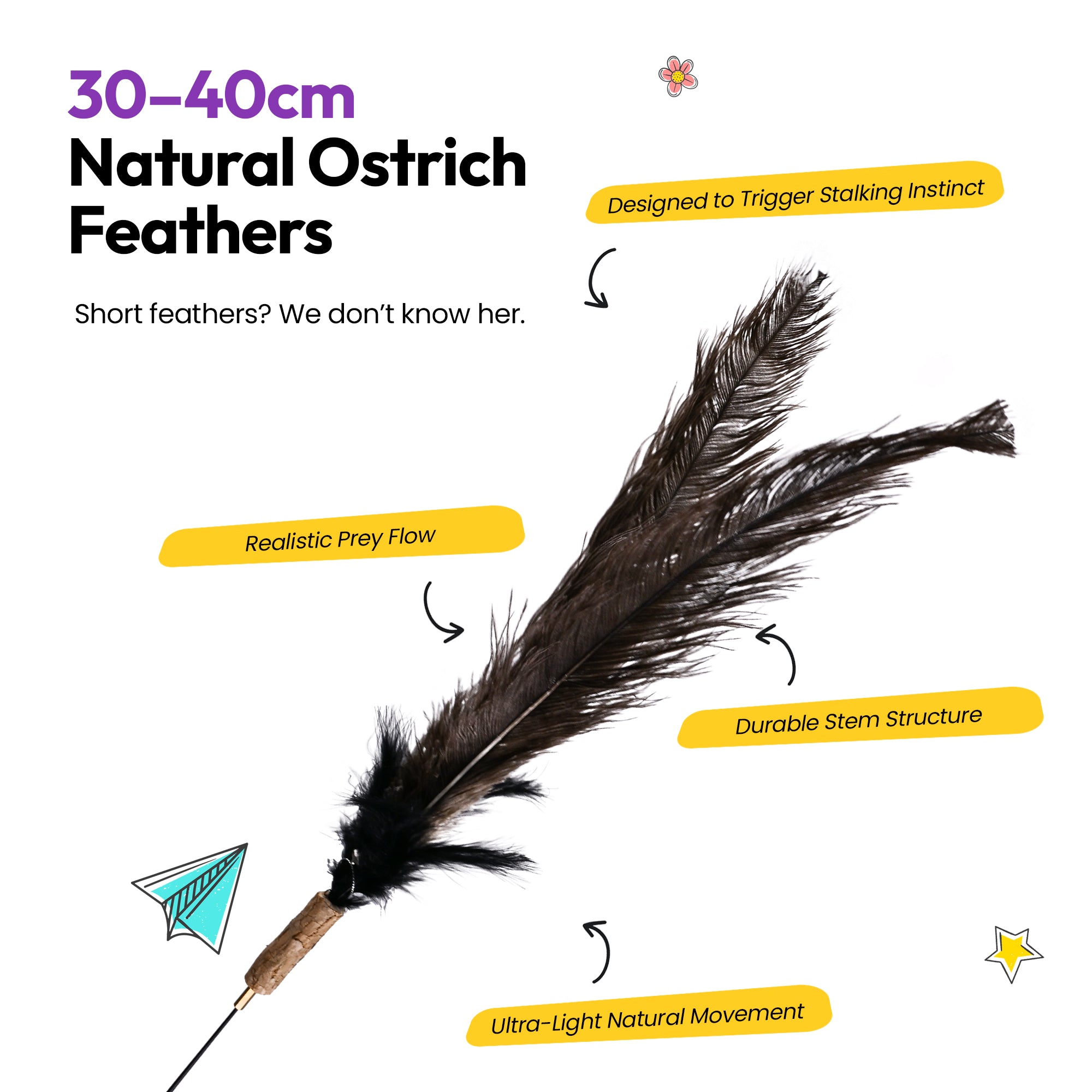 Conjunto de varitas de madera con juguete de plumas Caos de Cacatúa