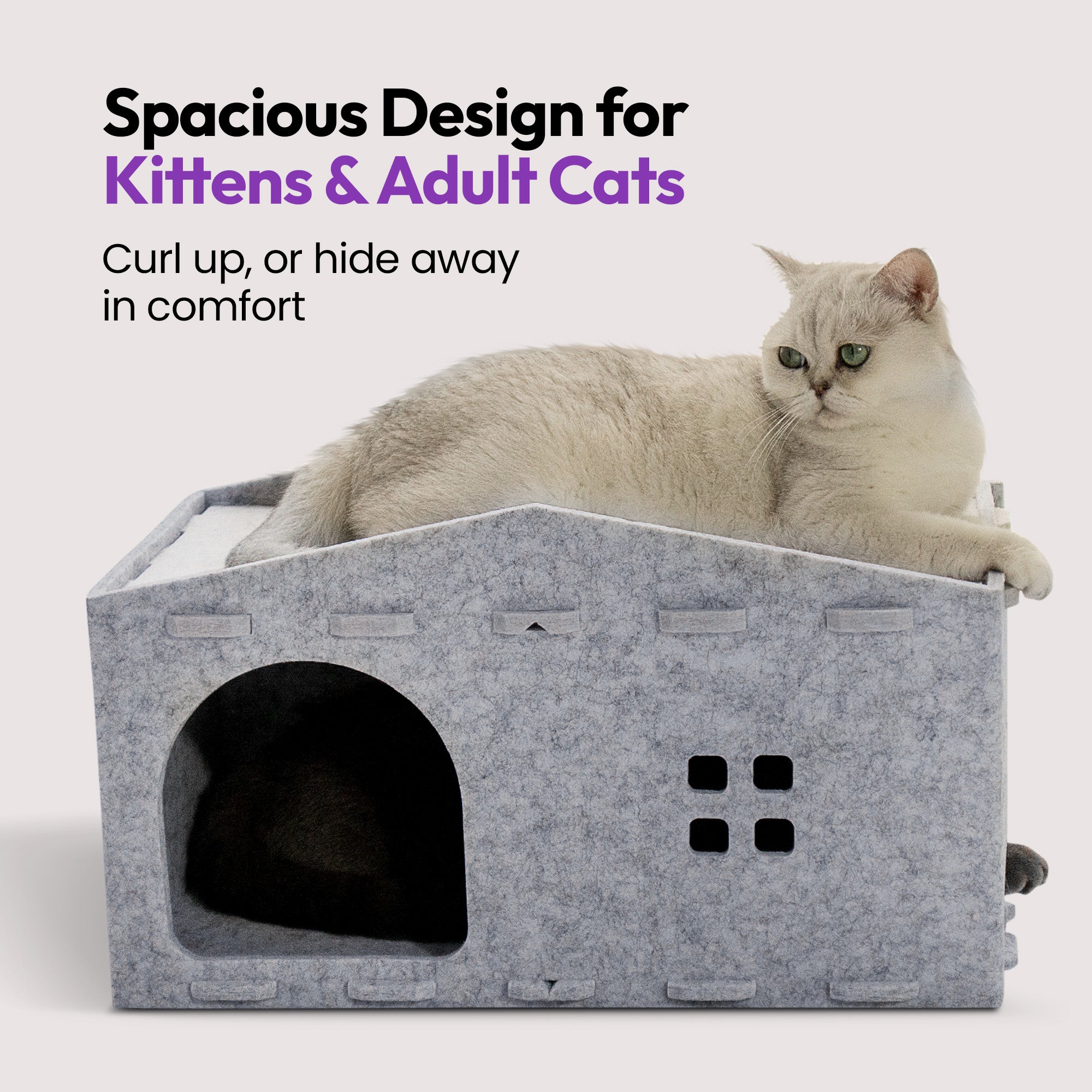 Cat Felt House | Indoor Cats Cave, Kitten Bed, Furniture Hideaway