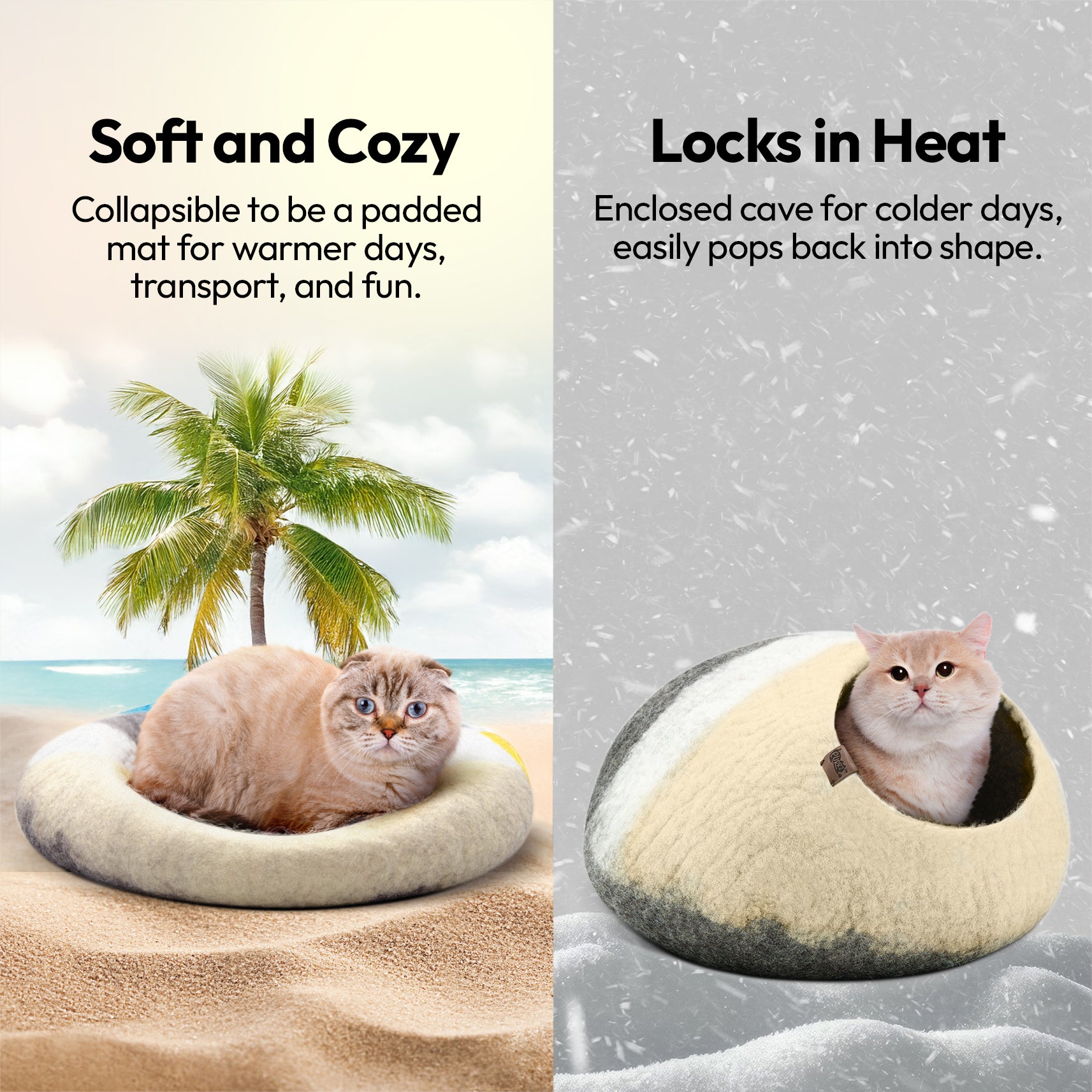 手作りメリノ羊毛の洞窟（コアラ）