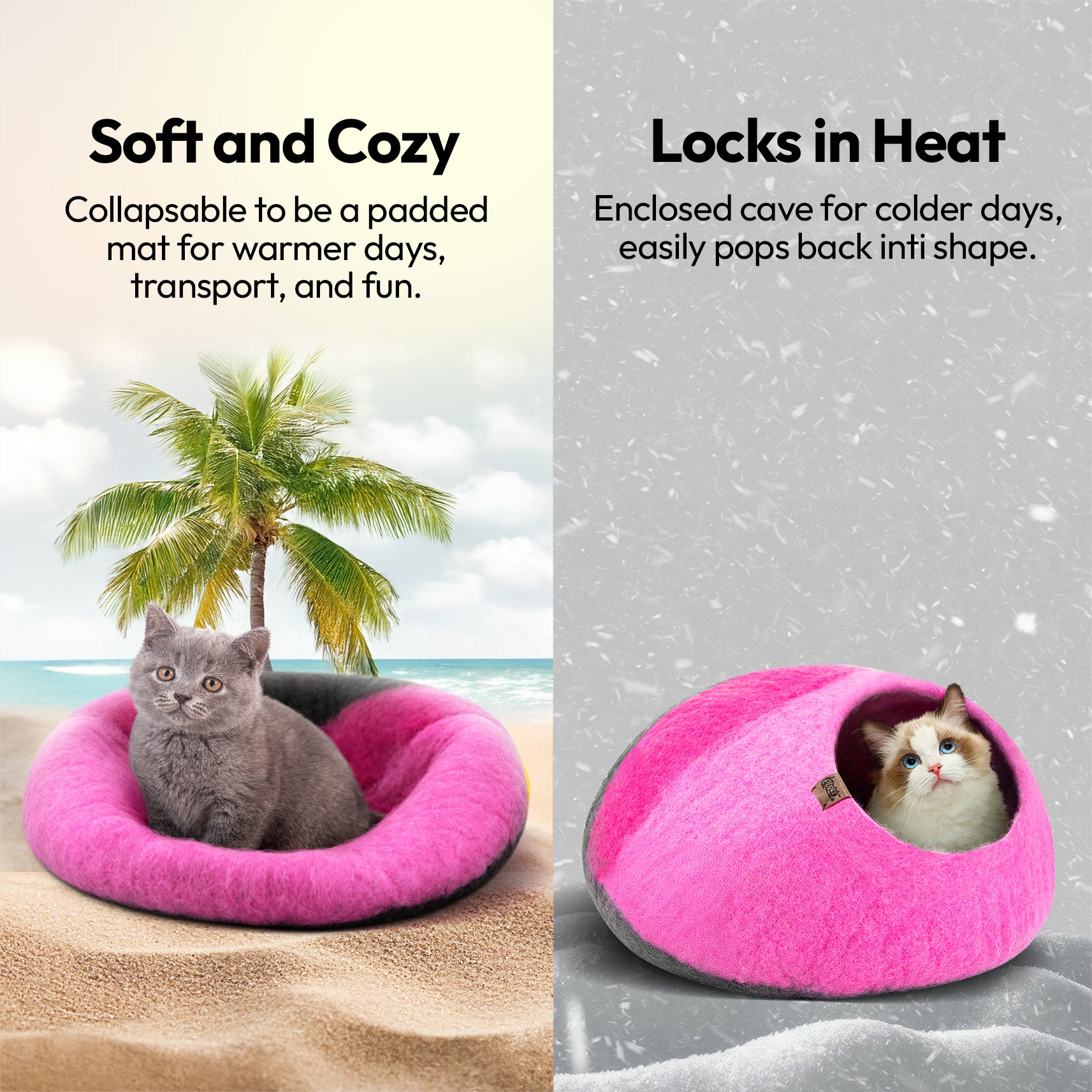 手作りメリノ羊毛の洞窟（ガラ）