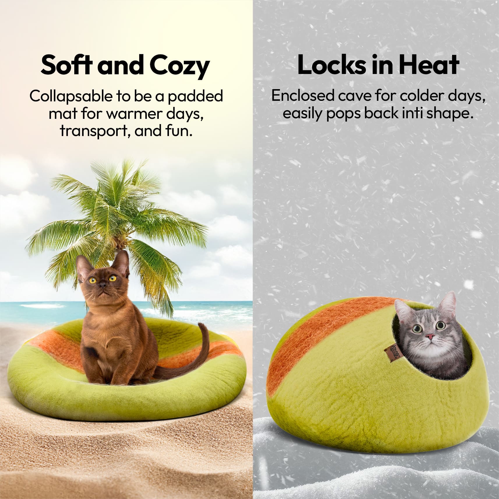 手作りメリノ羊毛の洞窟（ガムツリー）