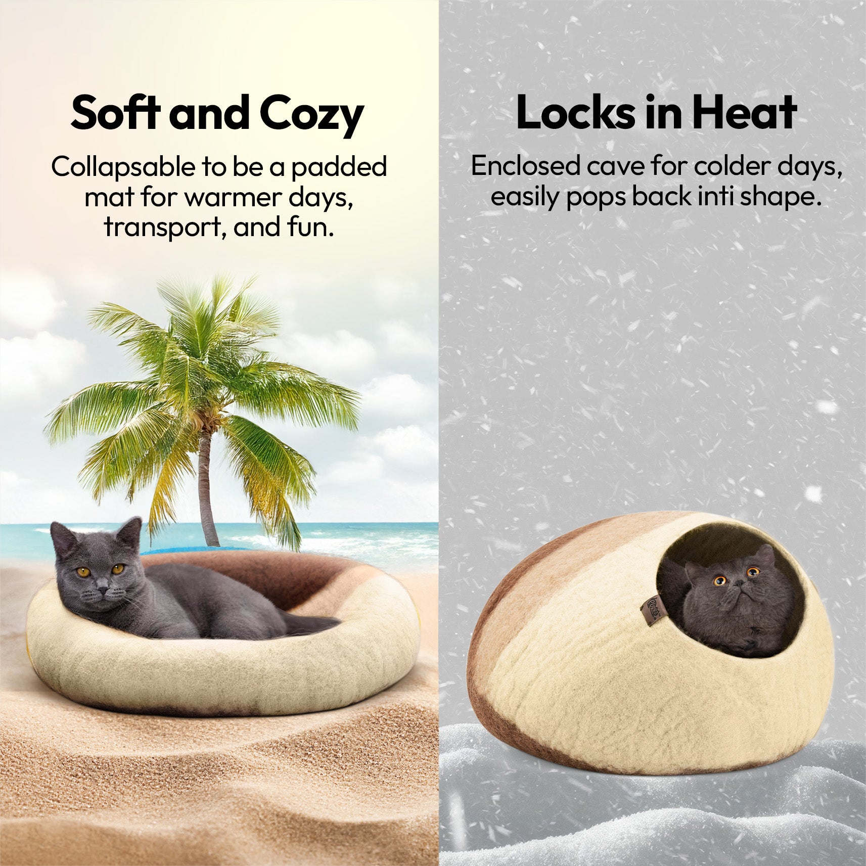 手工美利奴羊毛洞穴（袋鼠）