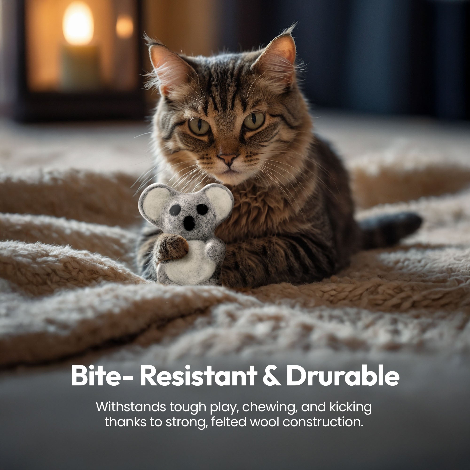 Coup de pied koala en laine mérinos fait main