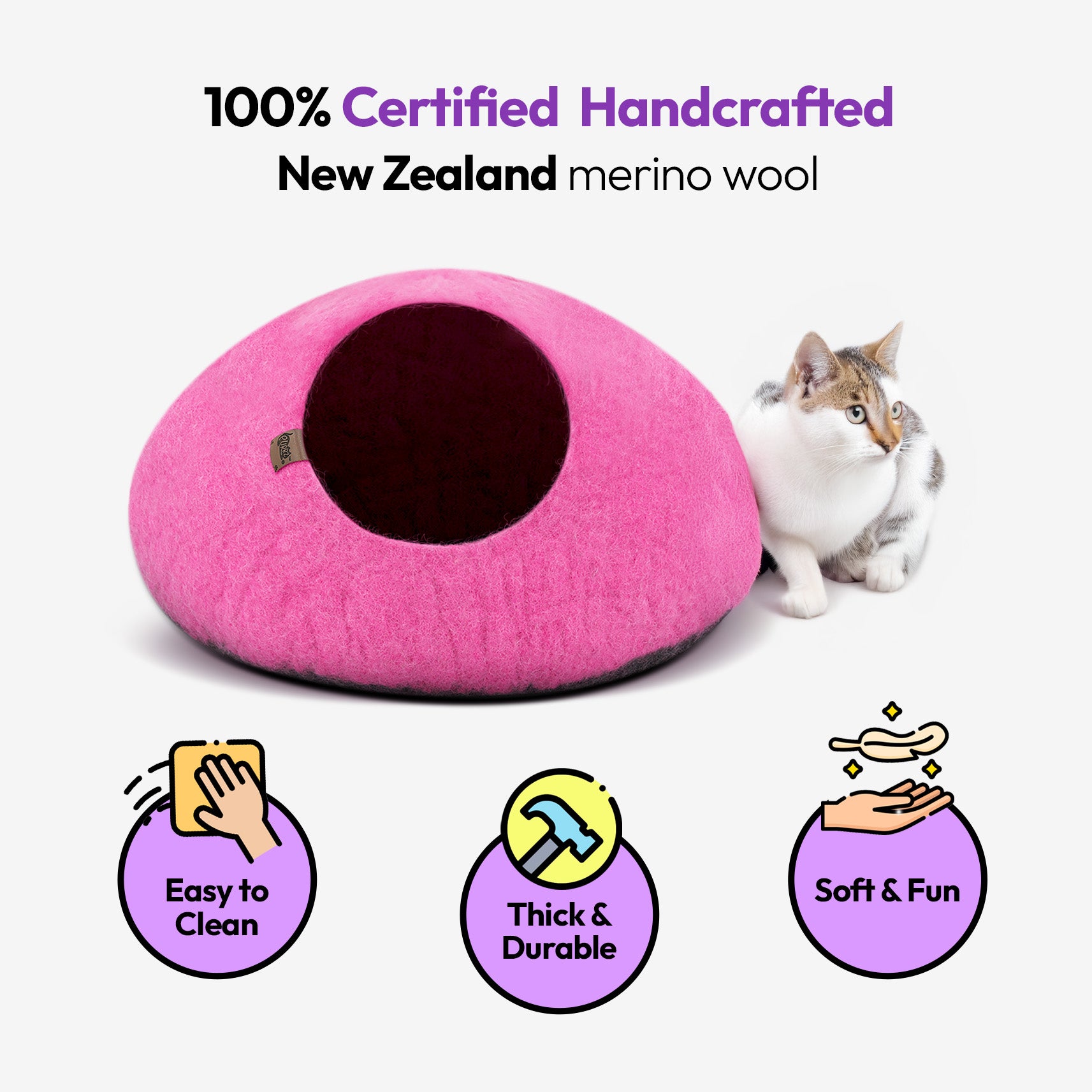 手作りメリノ羊毛の洞窟（ガラ）