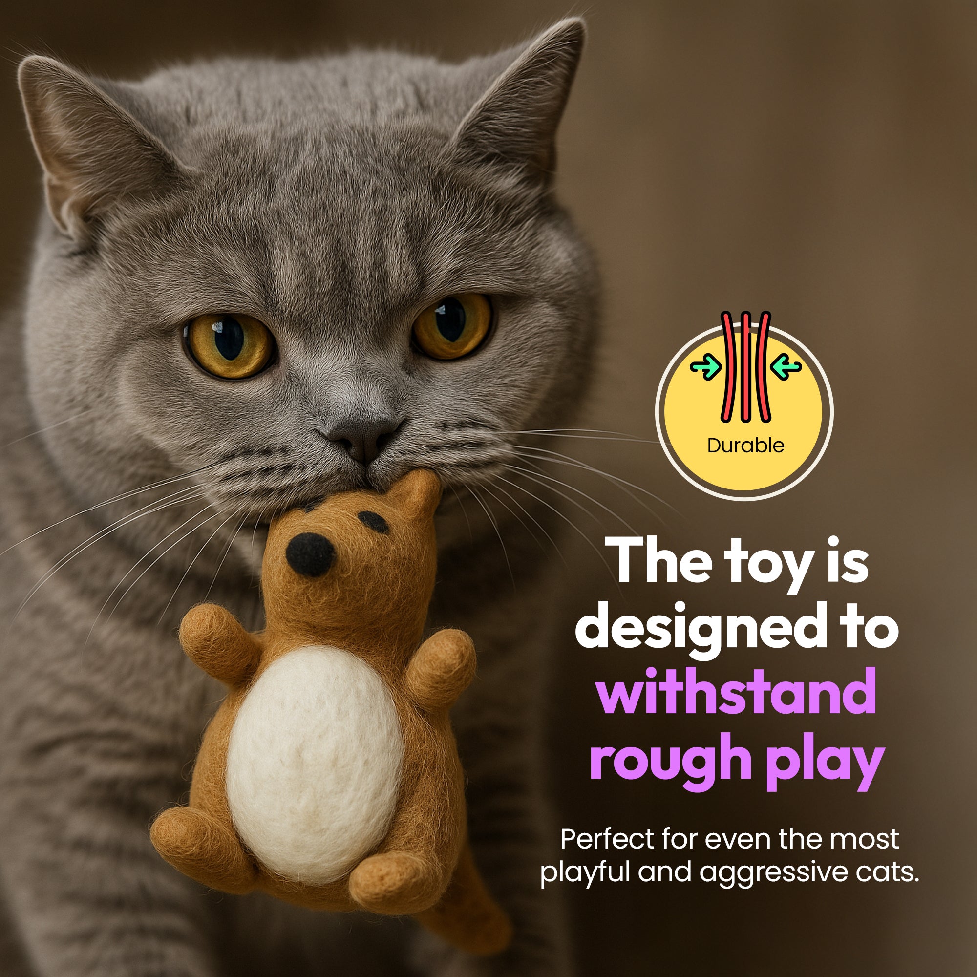 Coup de pied de kangourou en laine mérinos fait main