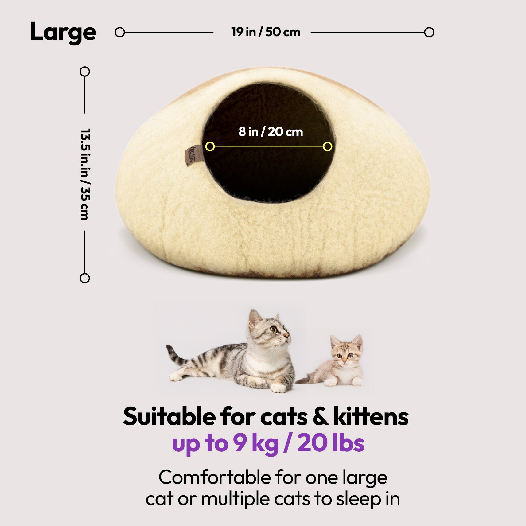 手工美利奴羊毛洞穴（袋鼠）