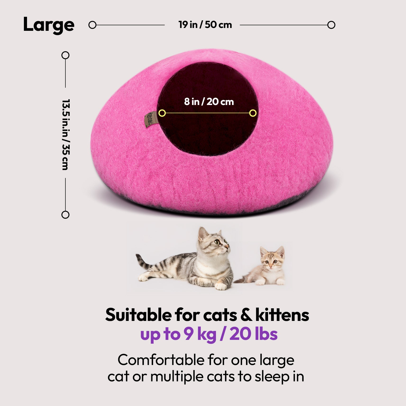 手作りメリノ羊毛の洞窟（ガラ）