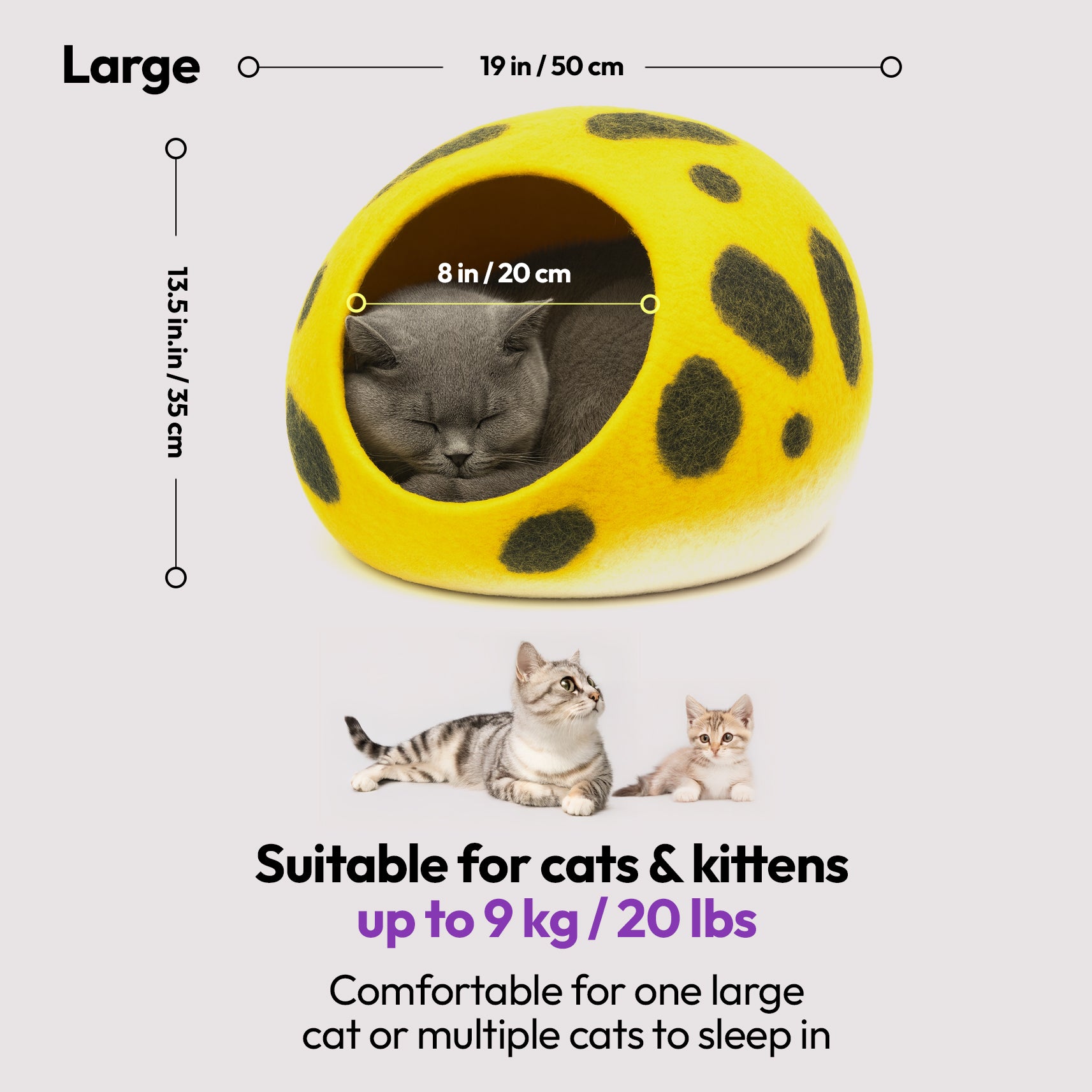 手作りメリノウールの洞窟（ヒョウ柄）