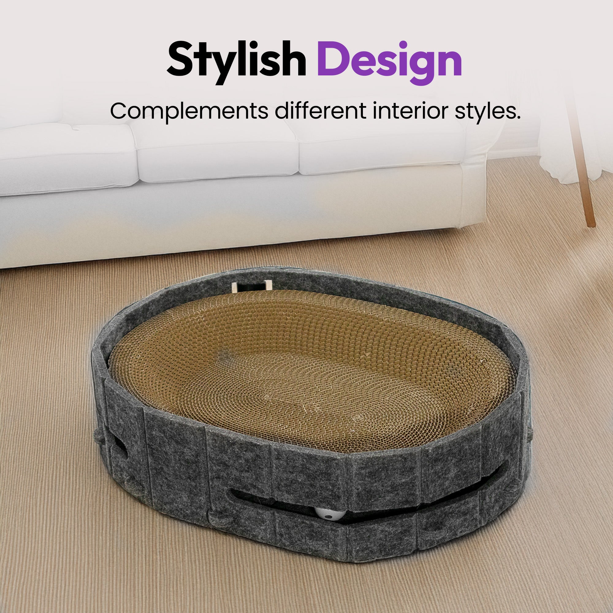 抓挠与休憩椭圆形玩具抓板