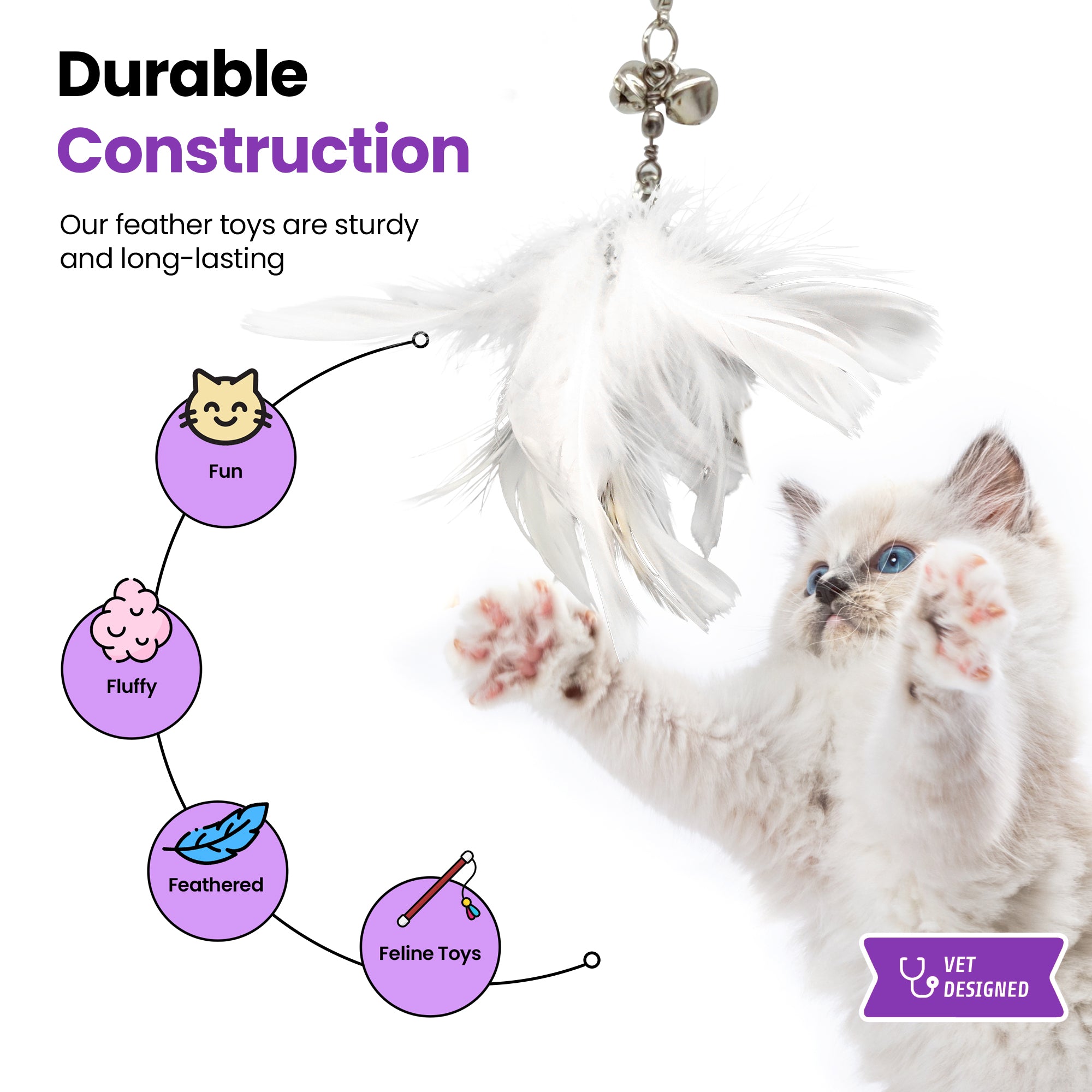 Kookaburra Craze Feather Toy Attachment Set (5 Pack / Jingle Jangles)