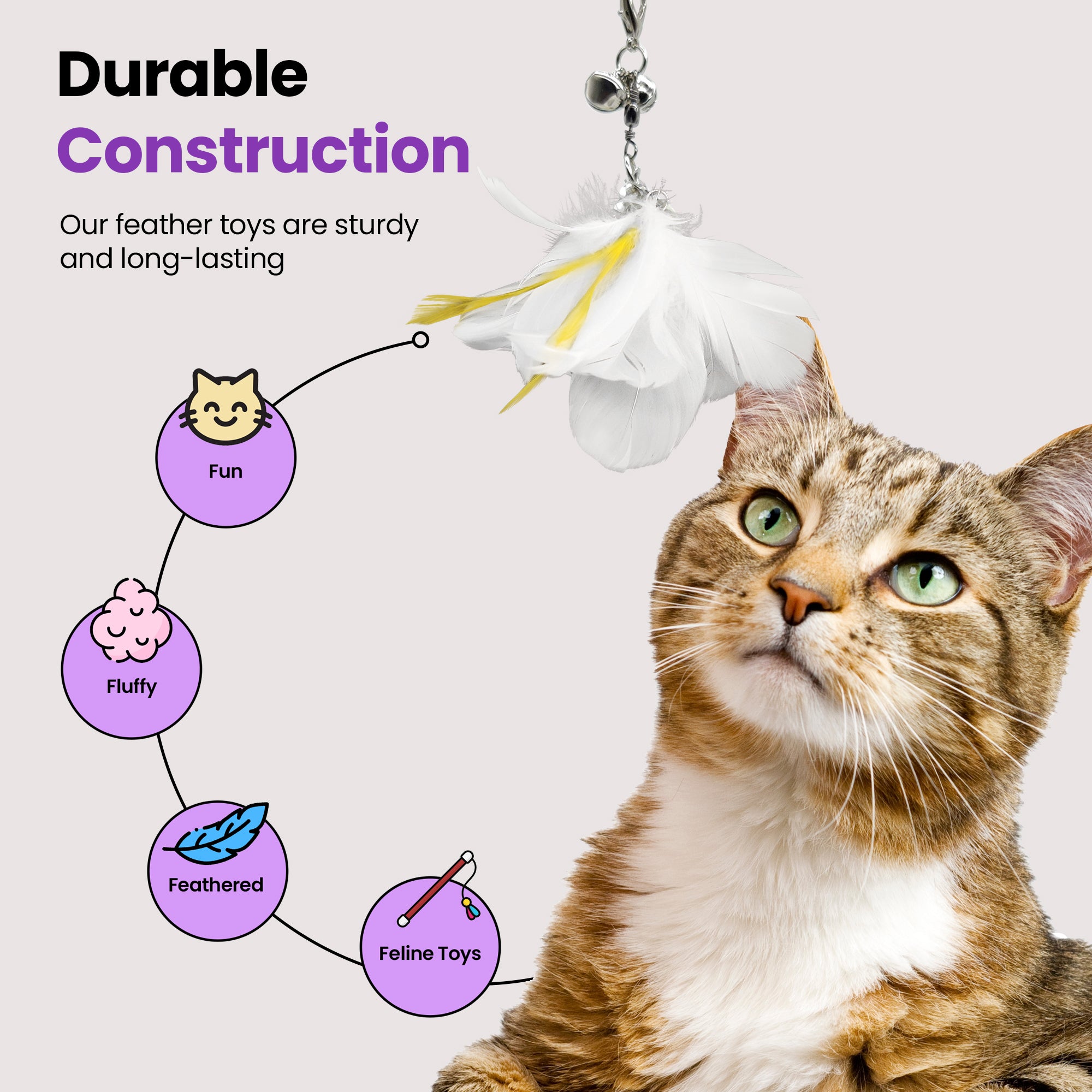 Set d’accessoires jouets plume Cockatoo Chaos (5 pièces / Jingle Jangles)