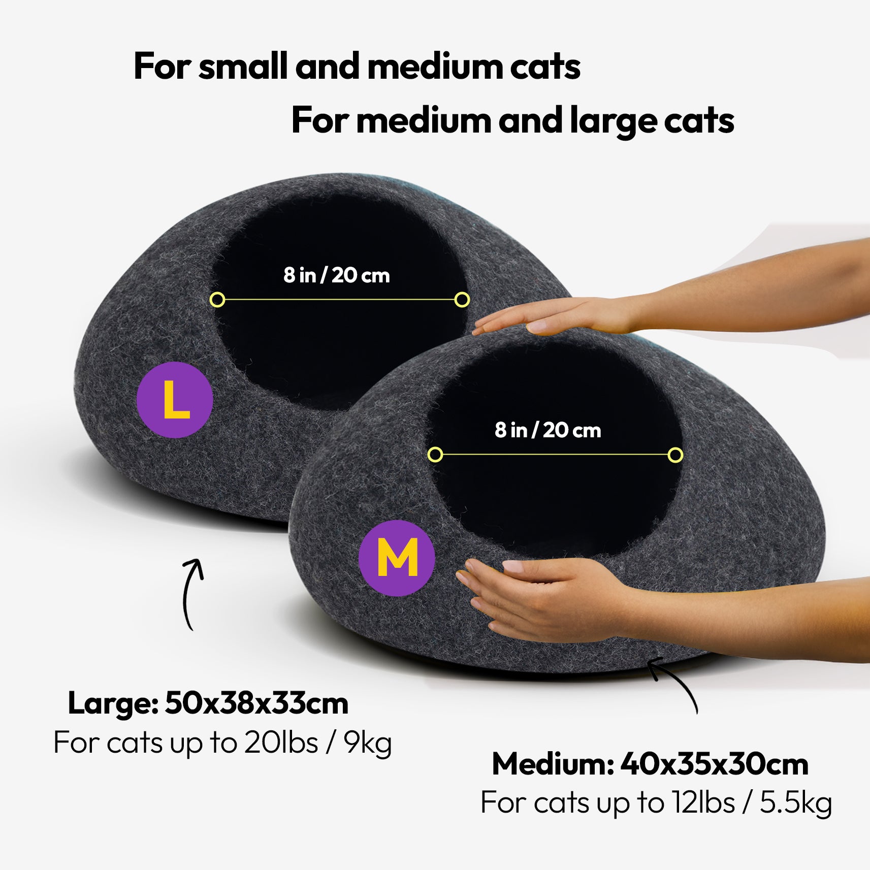 手作りメリノ羊毛の洞窟（エミュー）