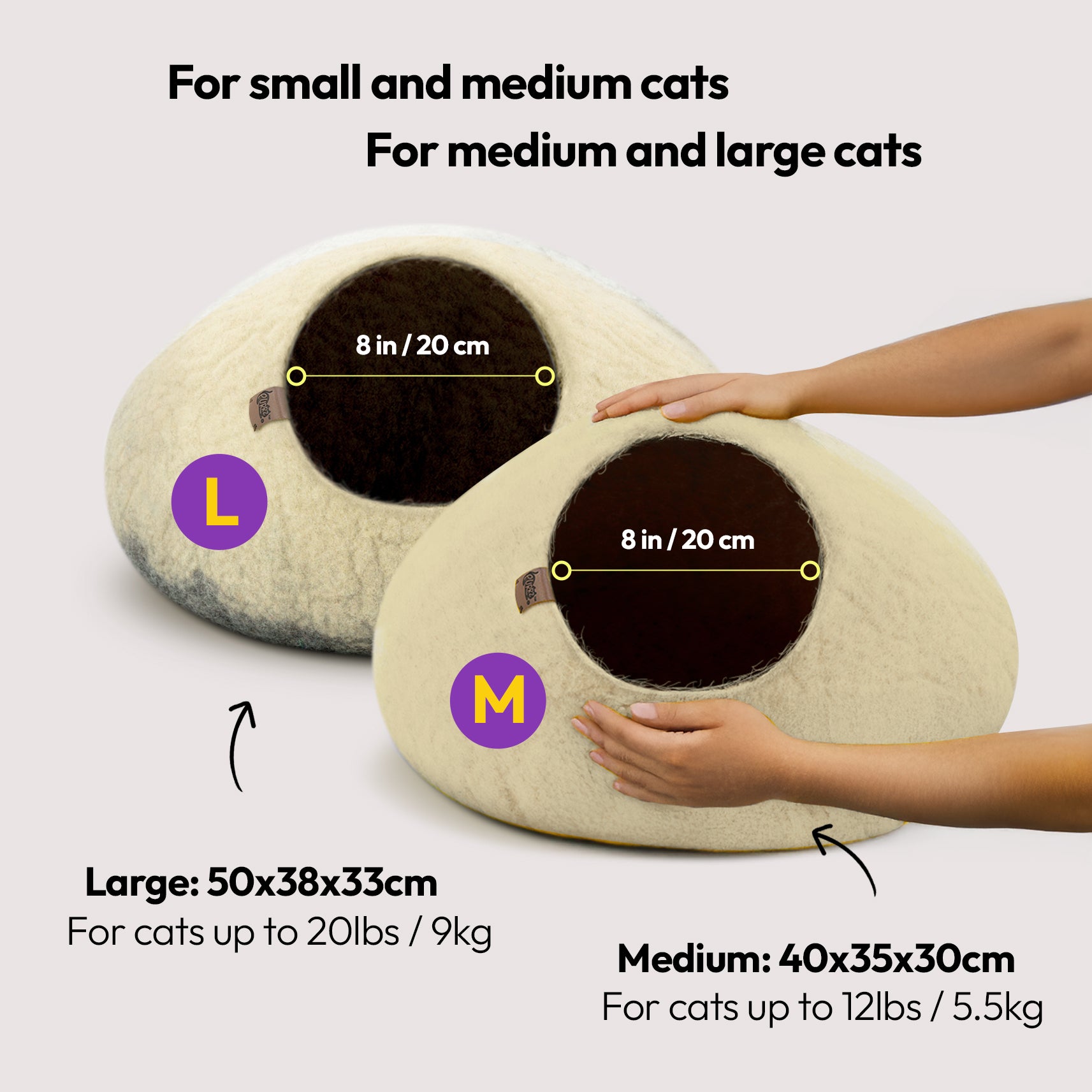 手作りメリノ羊毛の洞窟（コアラ）