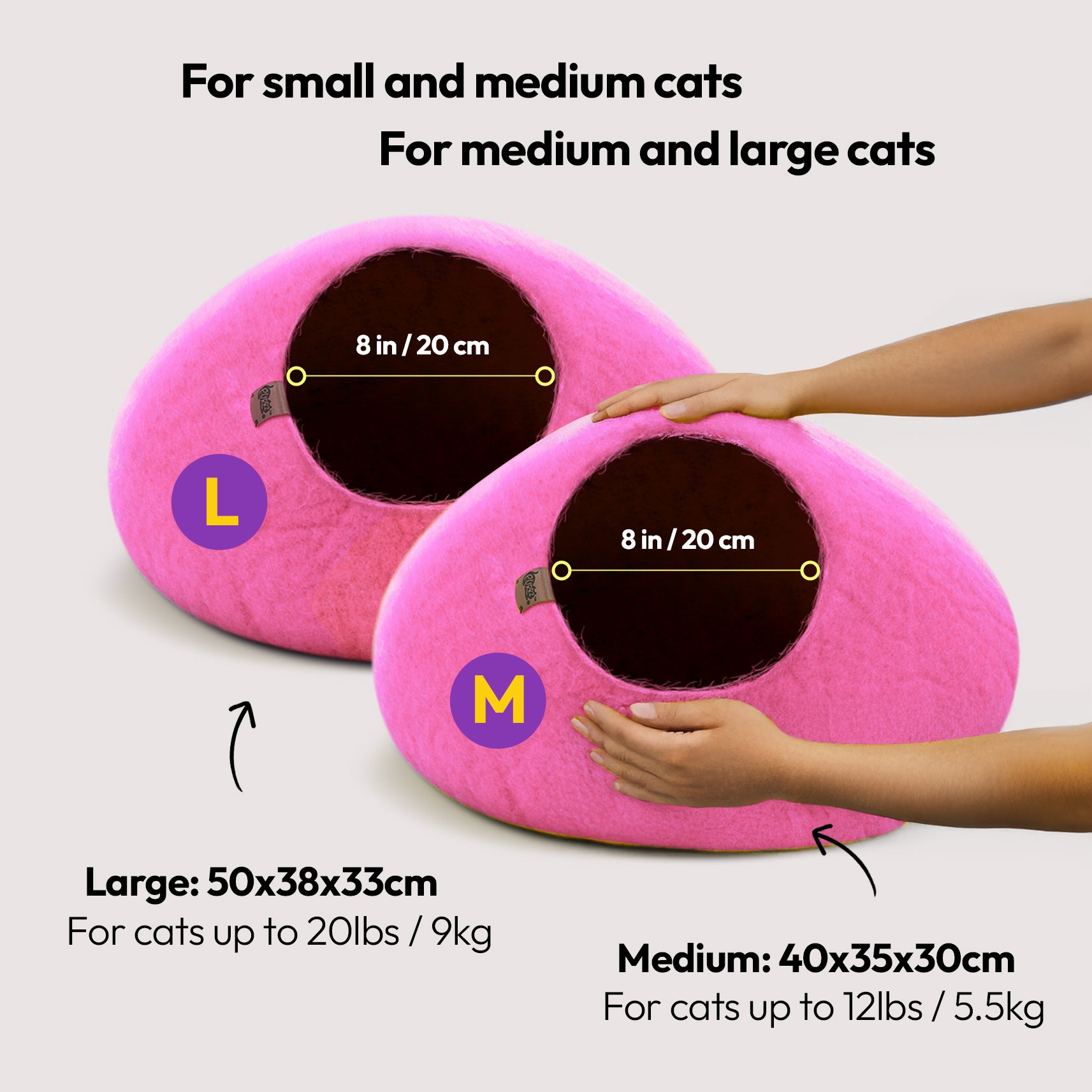 手作りメリノ羊毛の洞窟（ガラ）