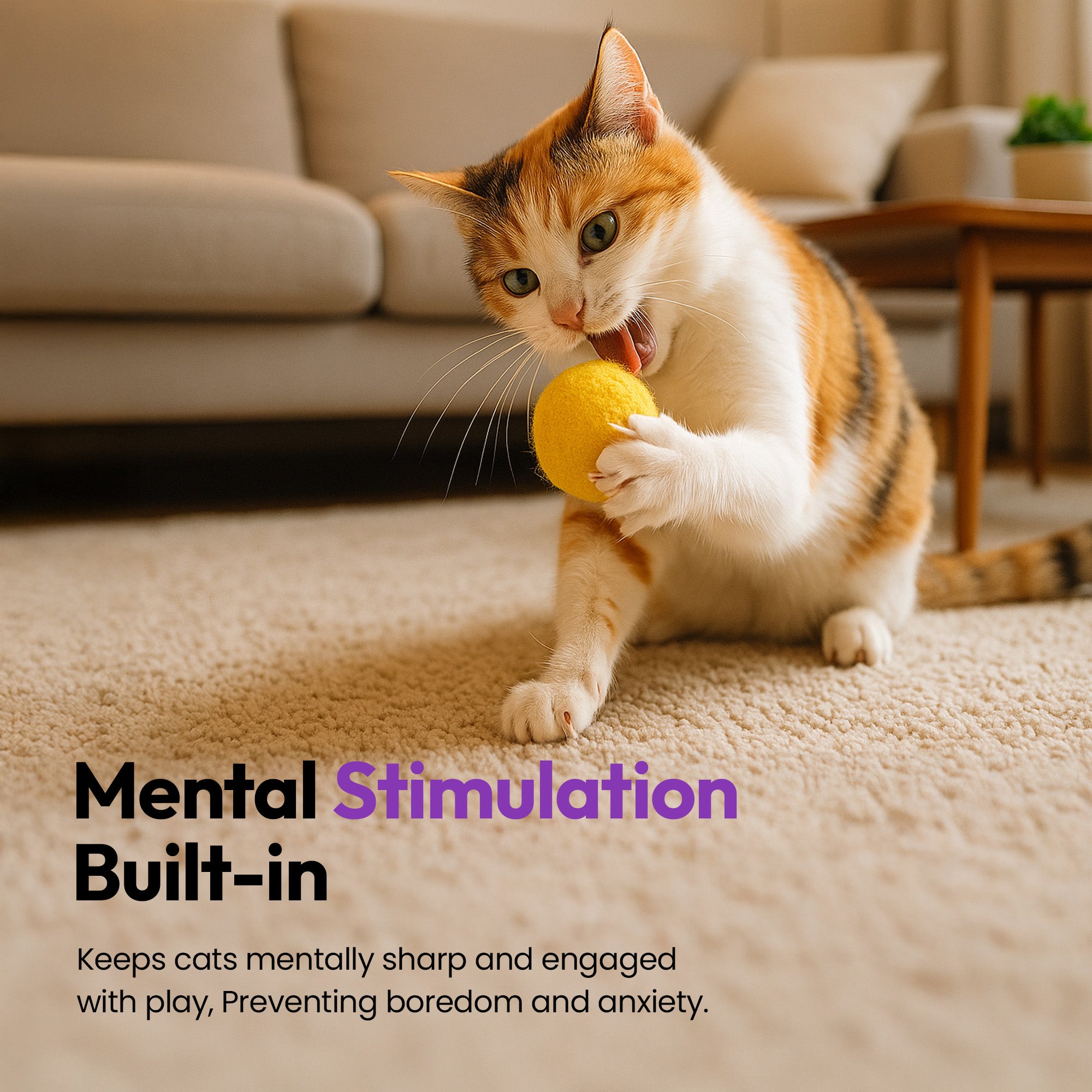 手作りメリノ羊毛の玉おもちゃセット – 8個入り