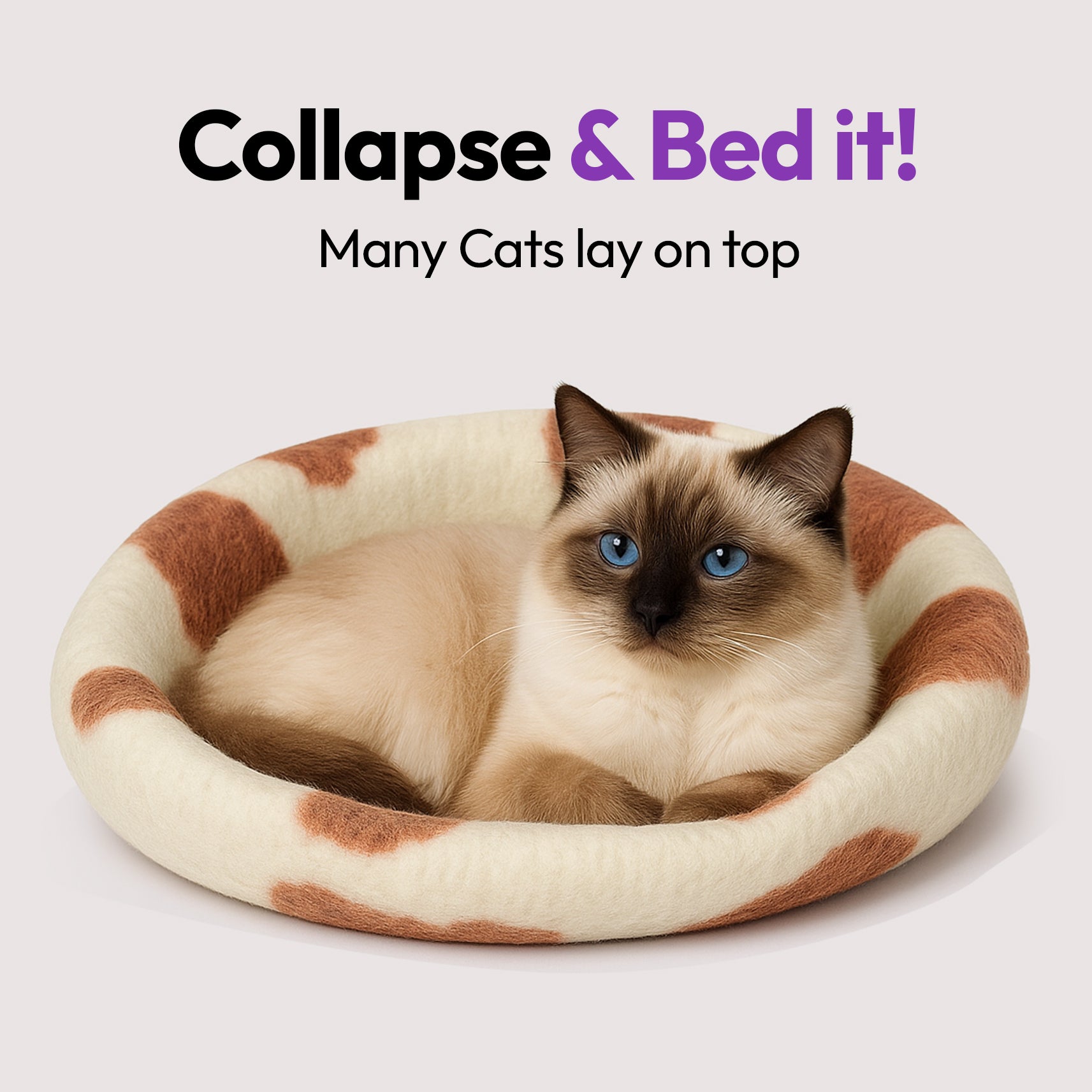 Cueva artesanal de lana merina (marrón vaca lechera)