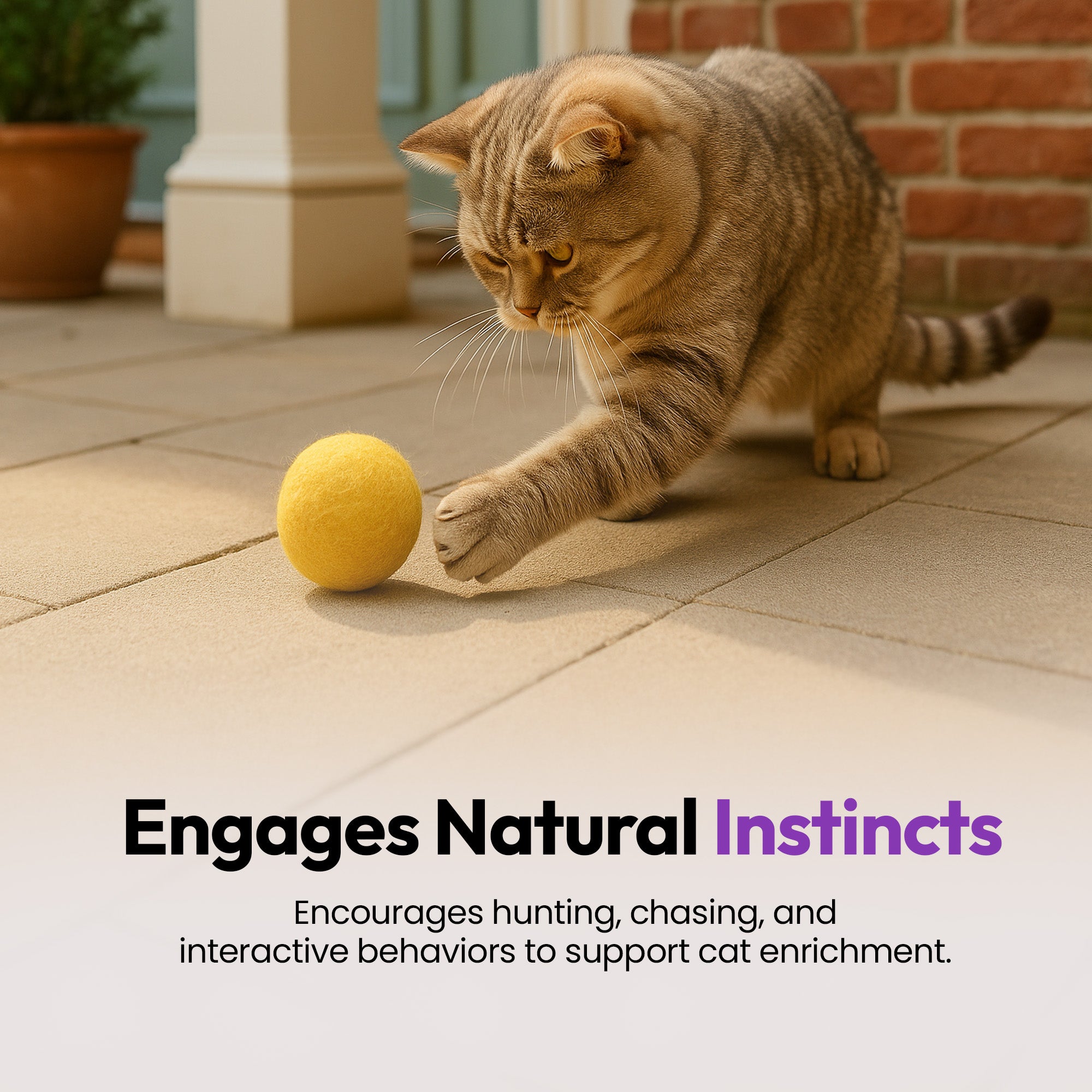 手作りメリノ羊毛の玉おもちゃセット – 8個入り