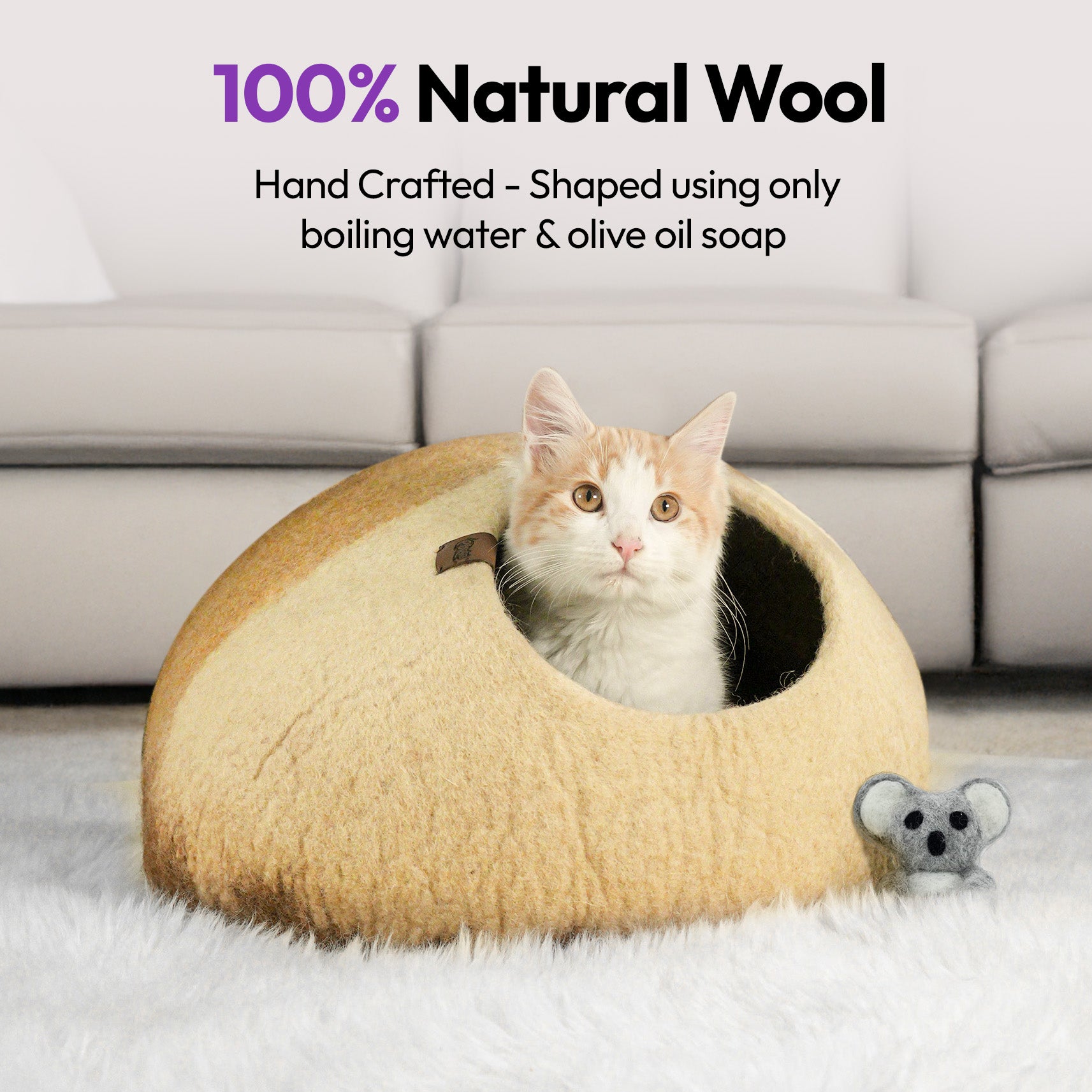 手工美利奴羊毛洞穴（袋鼠）