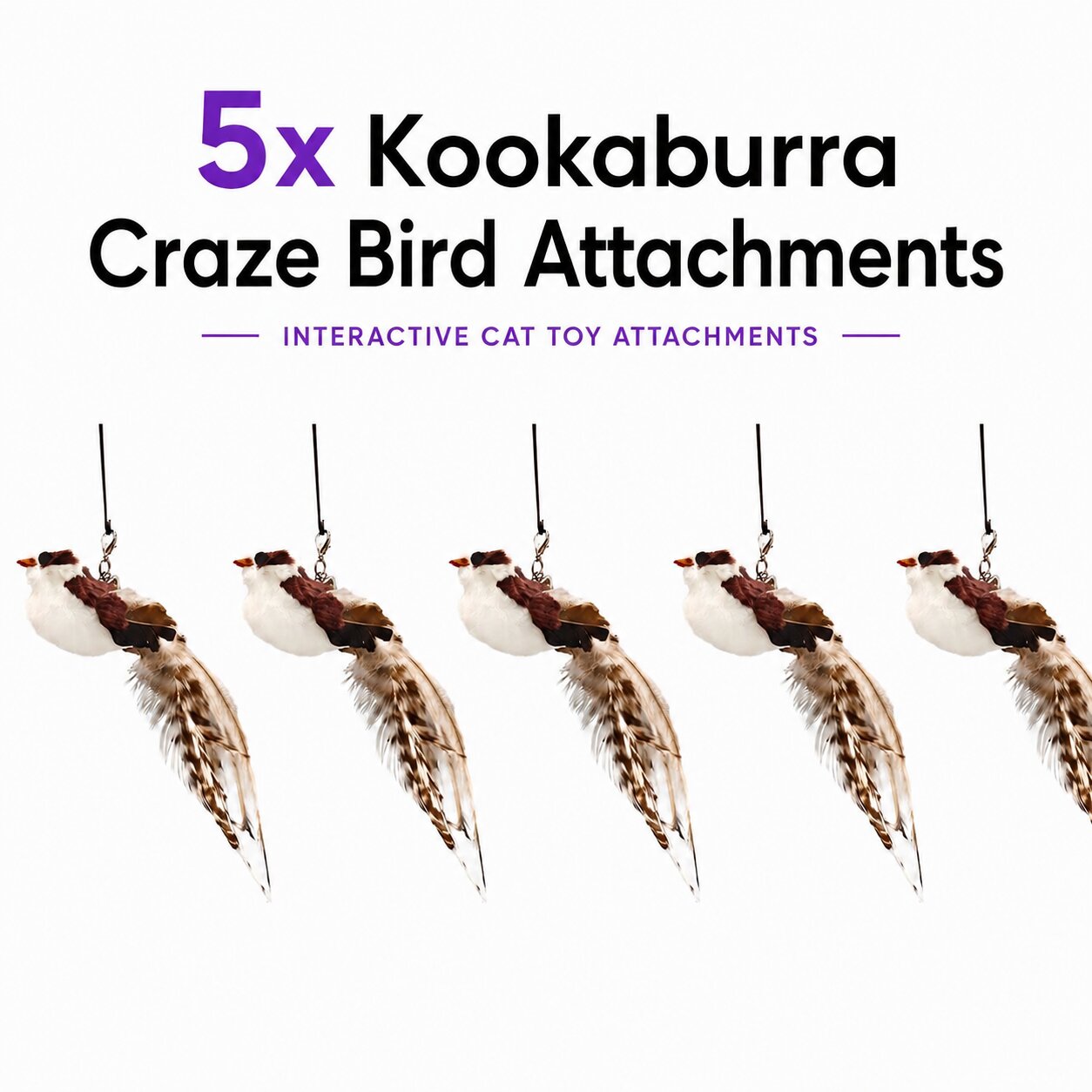 Kookaburra Craze Feder-Spielzeug-Anhänger-Set (5er Pack / Vögel)