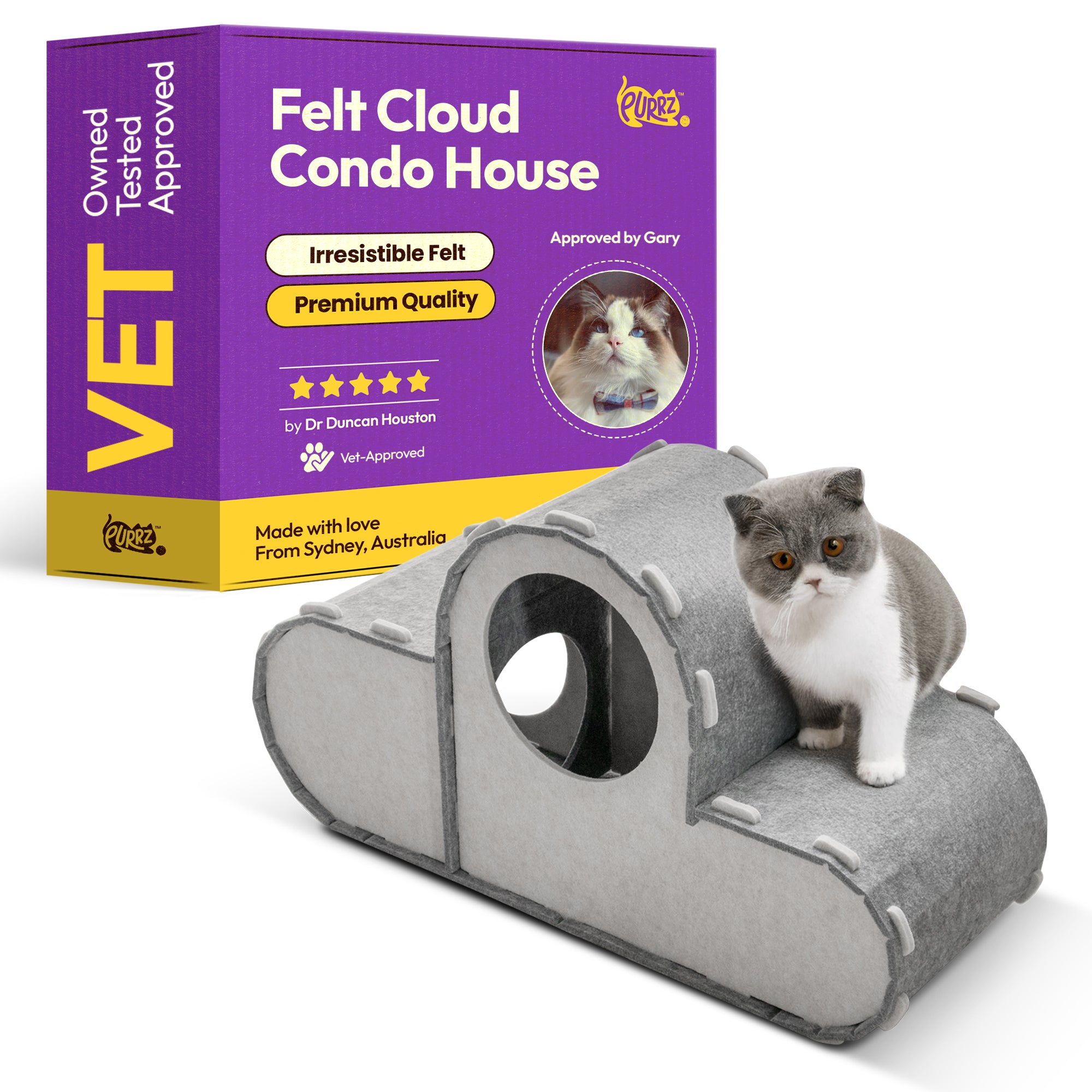 Cloud Condo Cat Cave – Felt Hideaway & Modern Indoor Cat House
