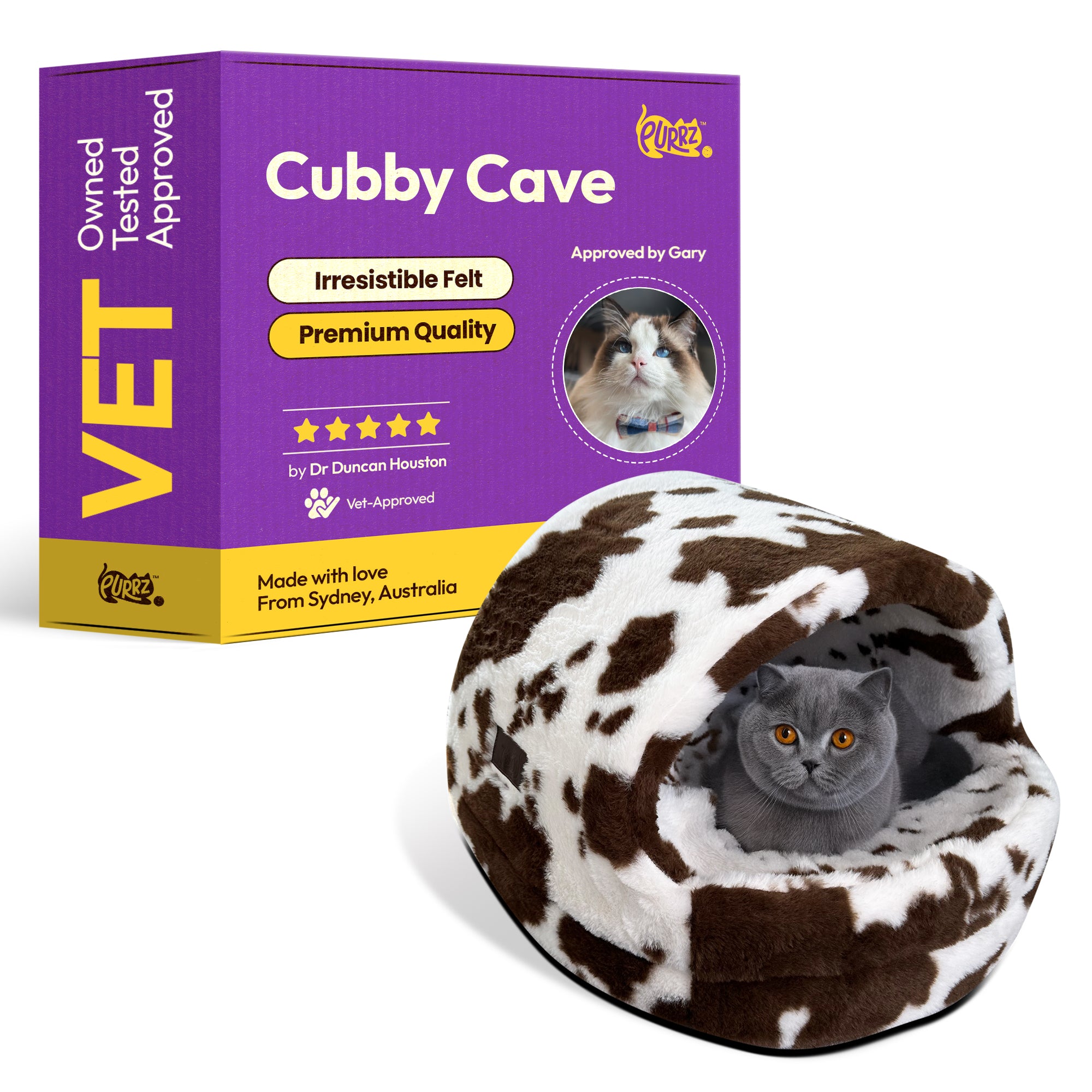 Cat Cubby Cave – Plush Enclosed Bed with Cushion & Non-Slip Base
