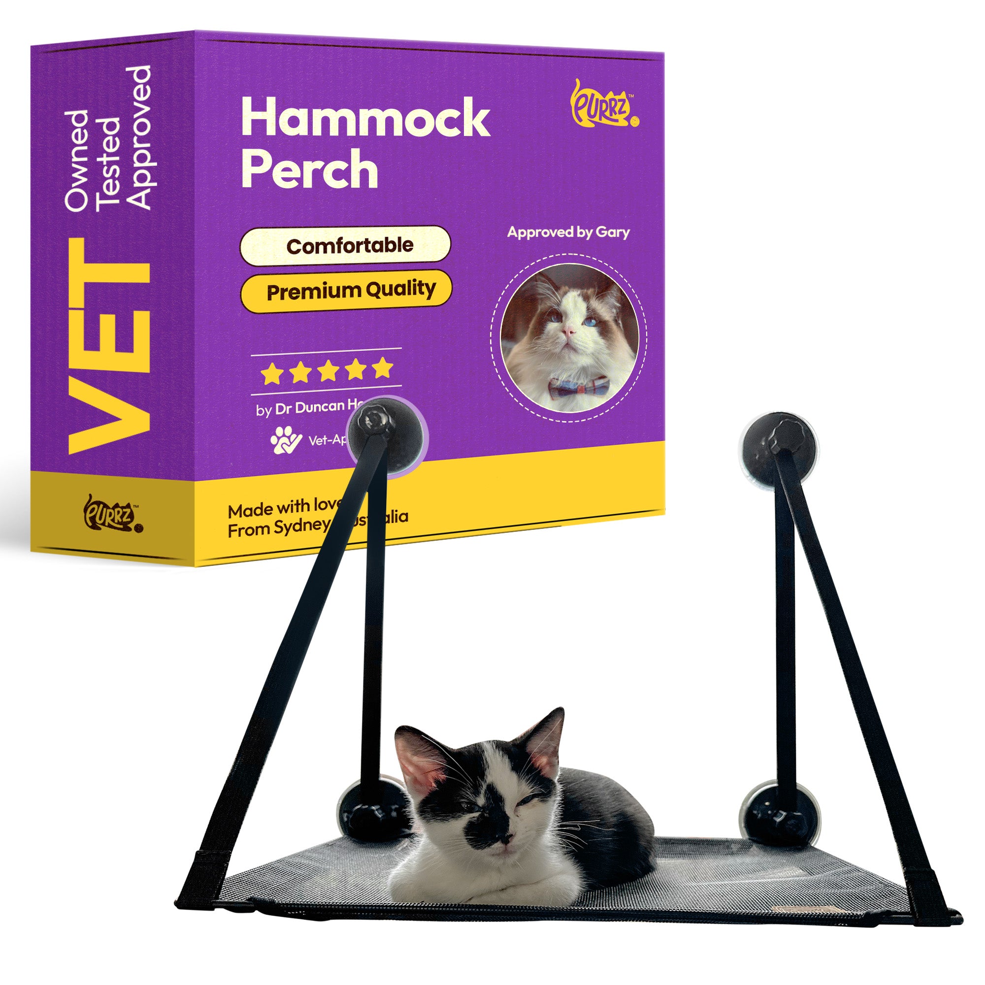 Cat Window Hammock with Strong Suction Cups – Elevated Indoor Perch & Sunbathing Bed