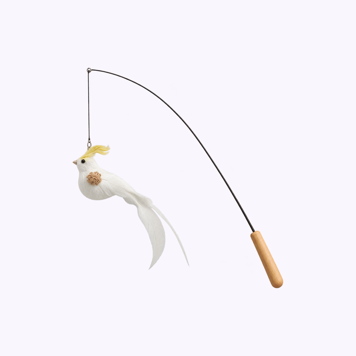 Cockatoo Chaos | Feather Toy Wooden Handle Wand Set: illustration of the Feather Toy Wooden Handle Wand Set in Cockatoo Chaos