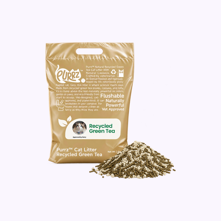 Recycled Green Tea & Cassava Litter 15kg: illustration of the Recycled Green Tea & Cassava Litter 15kg
