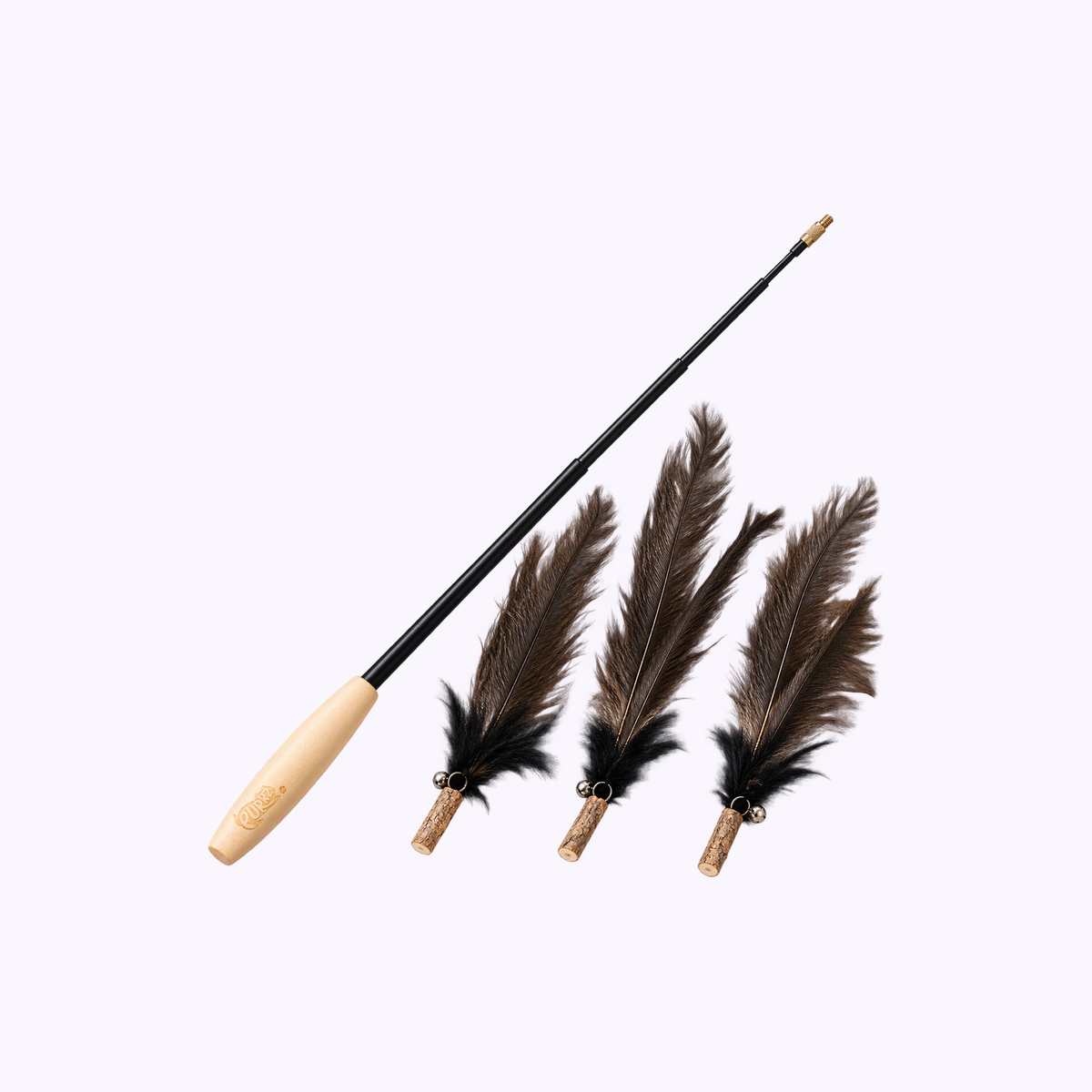 Retractable Feather Wand with Ostrich Feather Attachments: illustration of the Retractable Feather Wand with Ostrich Feather Attachments