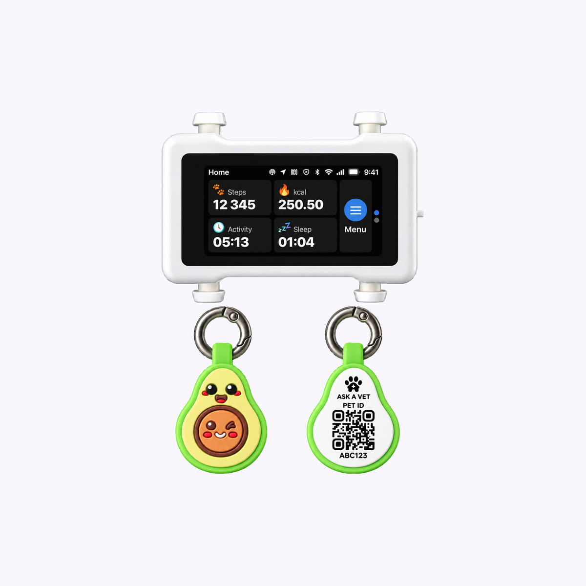 Avocado | Track & Scan Bundle: illustration of the Avocado ID tags with the light tracker