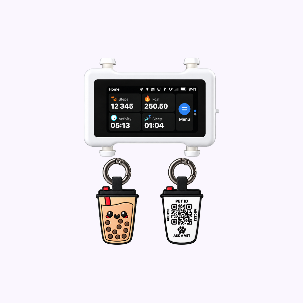 Track & Scan Bundle: illustration of the Boba ID tags with the light tracker