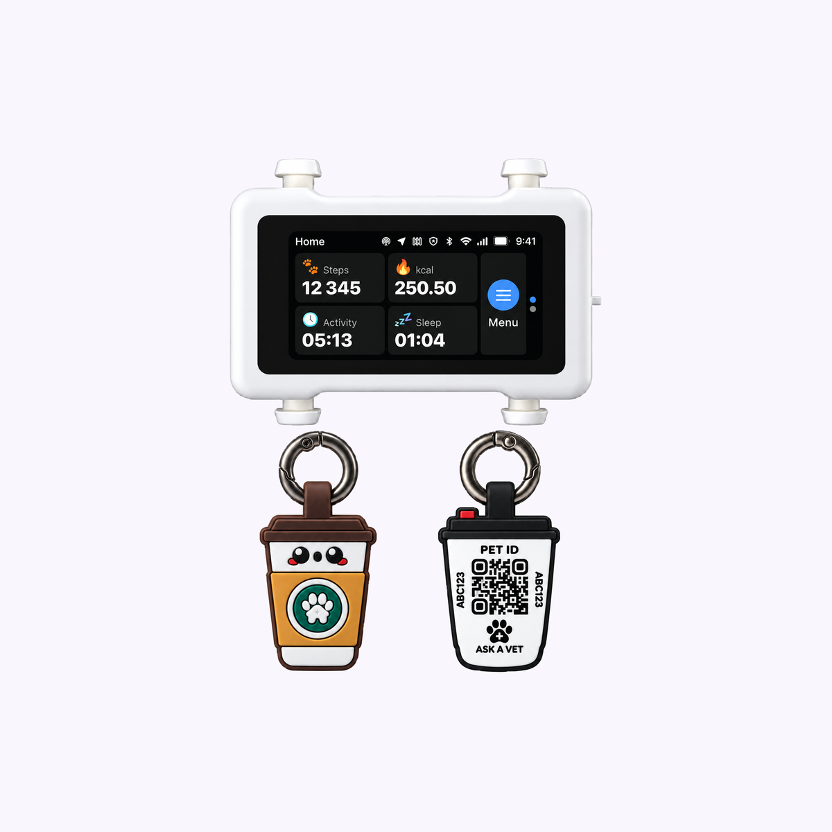 Track & Scan Bundle: illustration of the Coffee ID tags with the light tracker