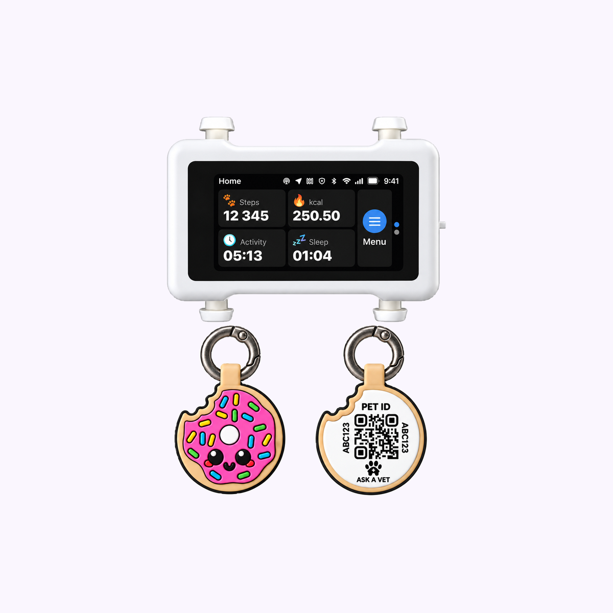 Track & Scan Bundle: illustration of the Donut ID tags with the light tracker