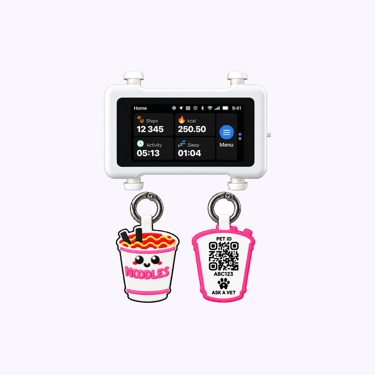 Track & Scan Bundle: illustration of the Ramen ID tags with the light tracker