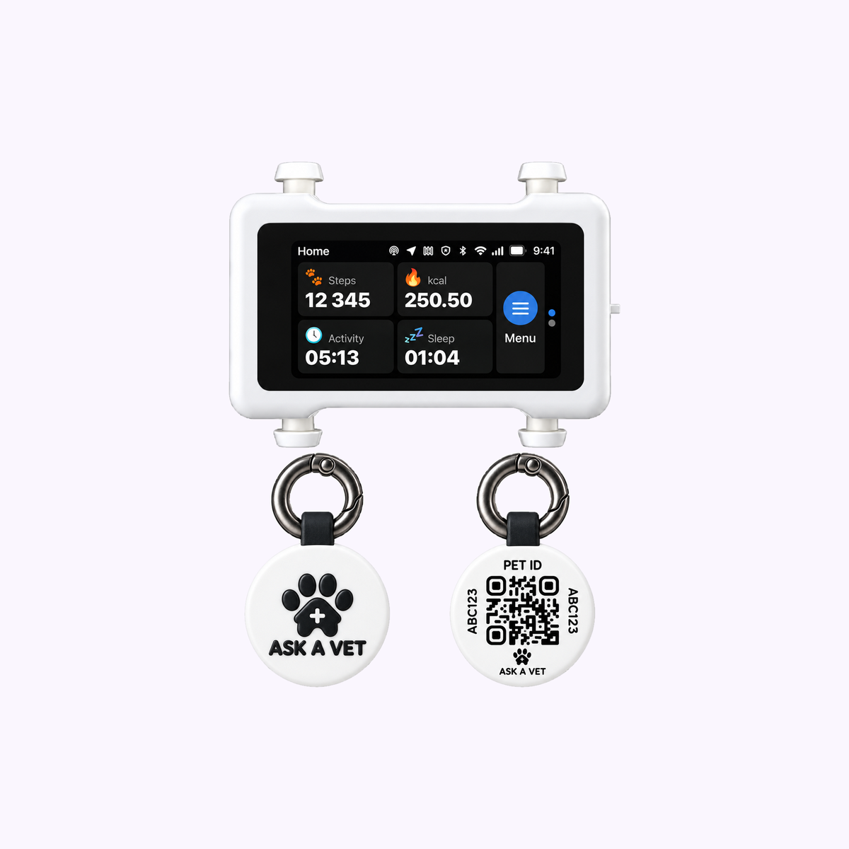 Track & Scan Bundle: illustration of the White ID tags with the light tracker